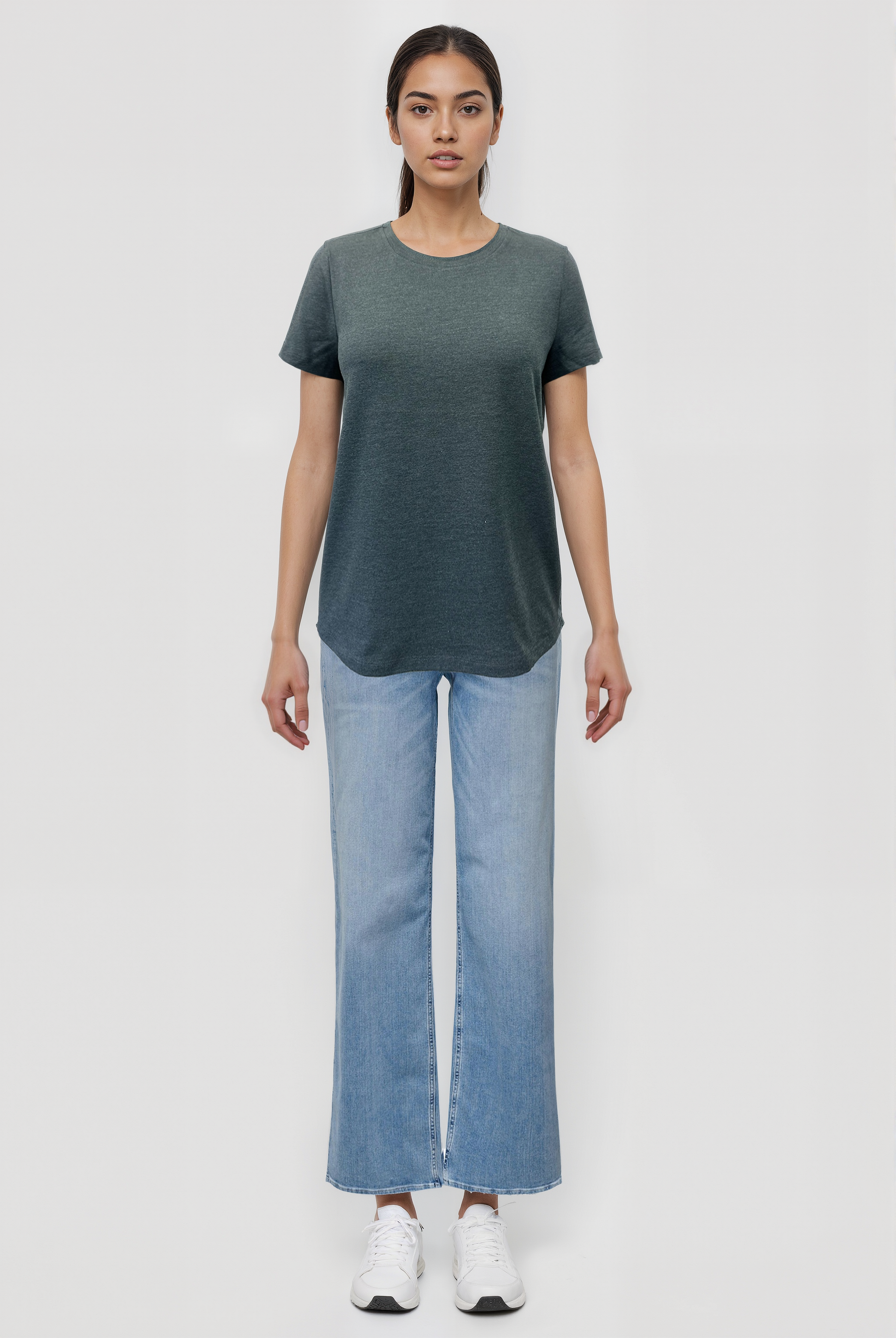 Koyu Gri Melanj Bisiklet Yaka Kısa Kollu Kadın T-Shirt TESS - T-Shirt - Westmark London EU(TR) Store Organik Pamuklu Sürdürülebilir Moda