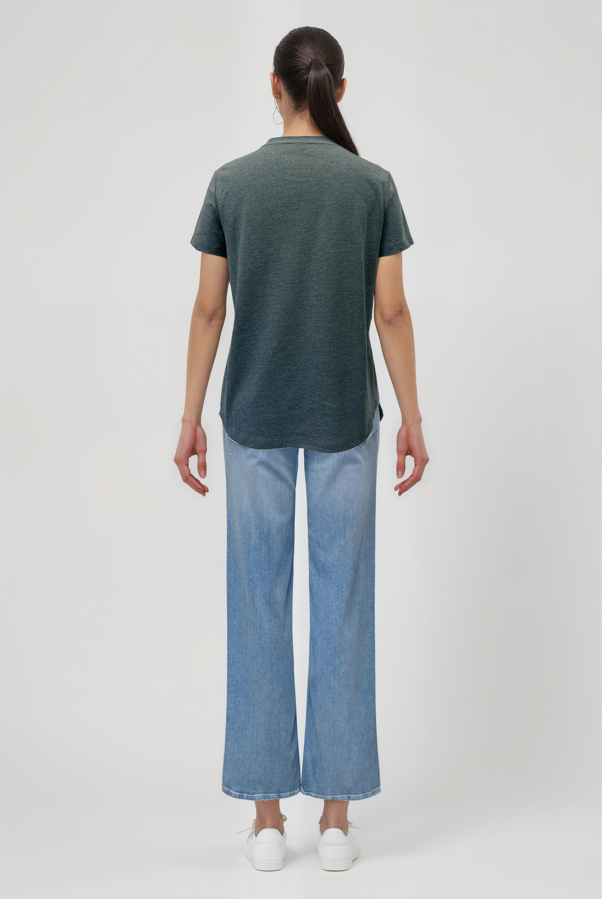 Koyu Gri Melanj Bisiklet Yaka Kısa Kollu Kadın T-Shirt TESS - T-Shirt - Westmark London EU(TR) Store Organik Pamuklu Sürdürülebilir Moda