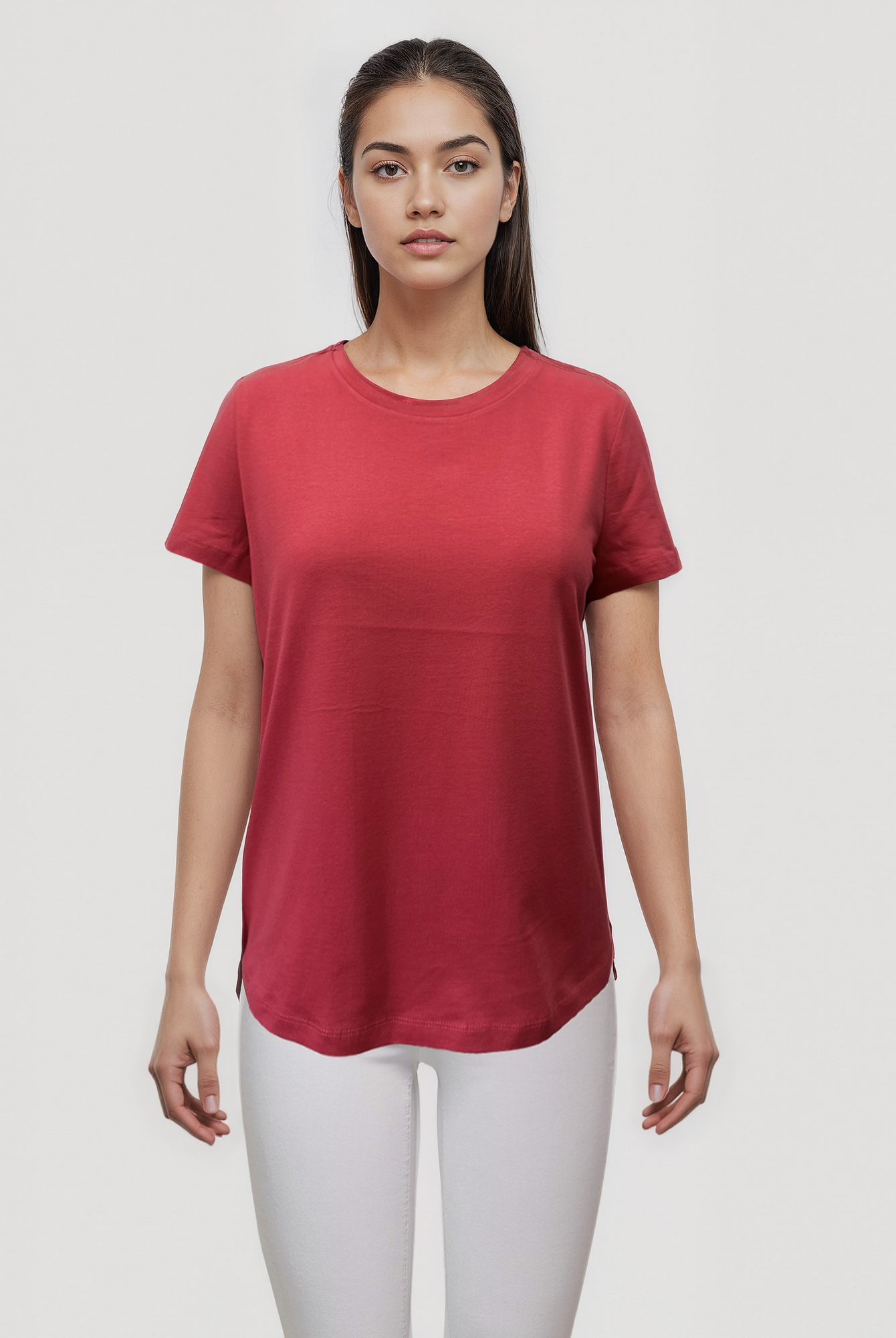 Pembe Bisiklet Yaka Kısa Kollu Kadın T-Shirt TESS - T-Shirt - Westmark London EU(TR) Store Organik Pamuklu Sürdürülebilir Moda