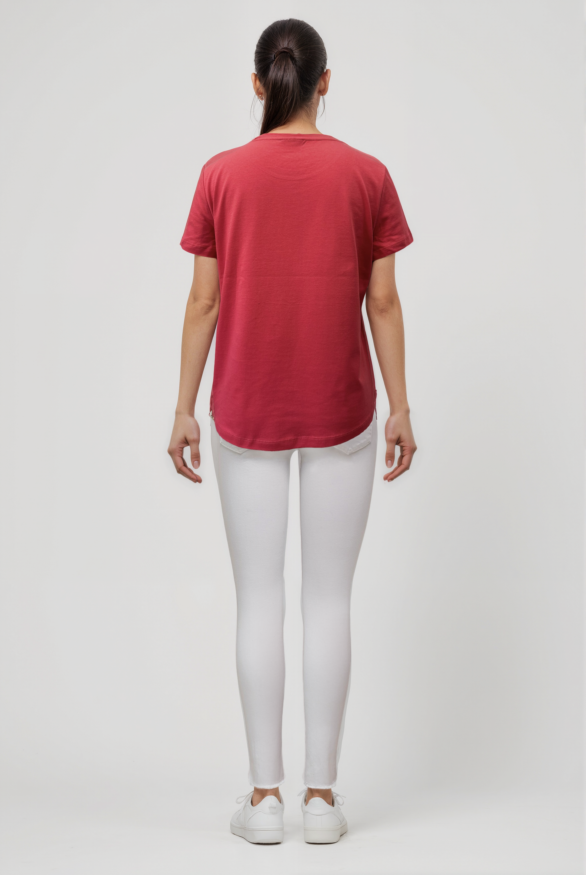 Pembe Bisiklet Yaka Kısa Kollu Kadın T-Shirt TESS - T-Shirt - Westmark London EU(TR) Store Organik Pamuklu Sürdürülebilir Moda