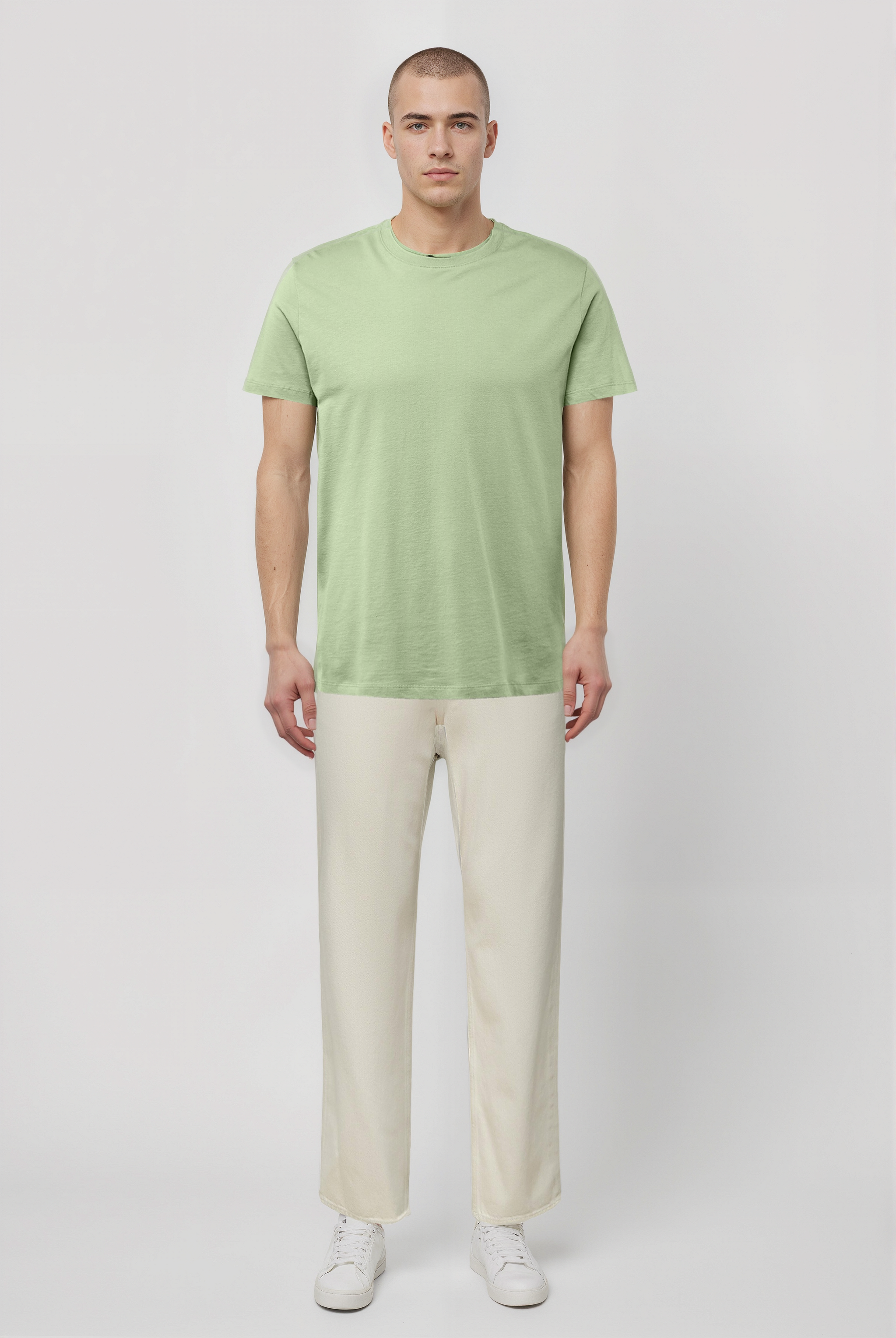 Açık Gri Bisiklet Yaka Kısa Kollu Erkek T-Shirt WILLIAM - T-Shirt - Westmark London EU(TR) Store Organik Pamuklu Sürdürülebilir Moda