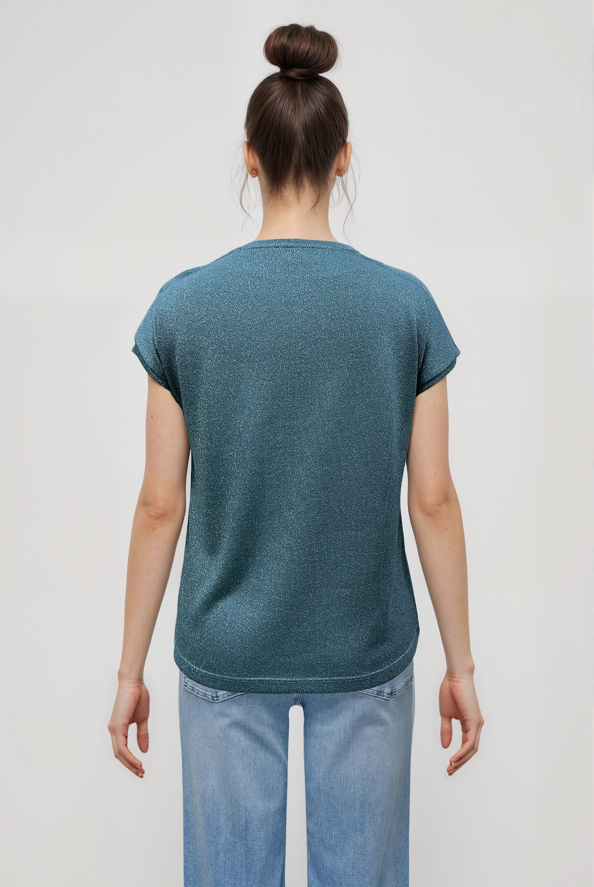 Yeşil Bisiklet Yaka Simli Kısa Kollu Kadın T-Shirt SKY GLITTER S/S TOP - T-Shirt - Westmark London EU(TR) Store Organik Pamuklu Sürdürülebilir Moda