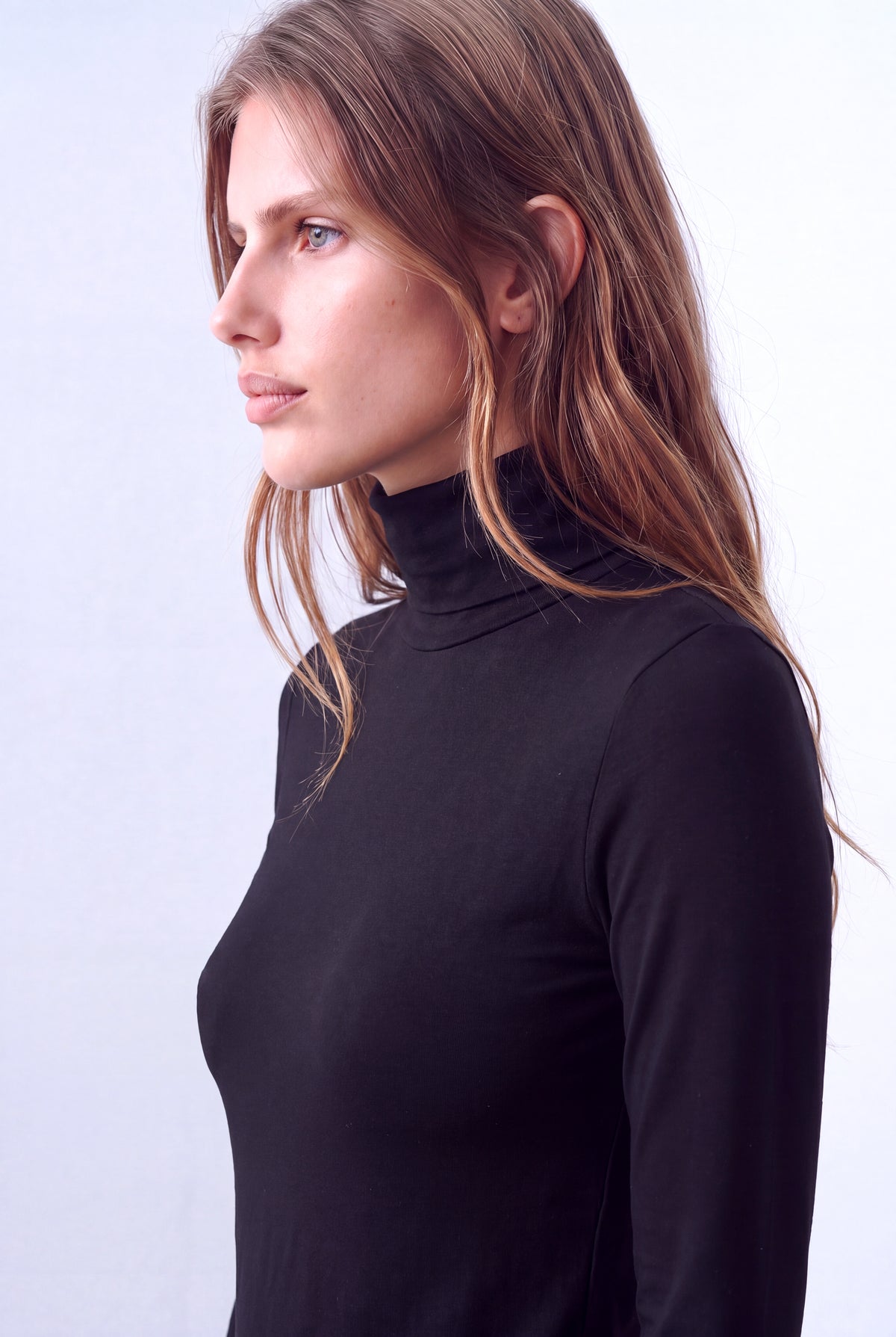 Siyah Kadın Siyah Modal / Pamuk Karışımlı Balıkçı Yaka Uzun Kollu Bluz ORLA - Top - Westmark London EU(TR) Store Organik Pamuklu Sürdürülebilir Moda