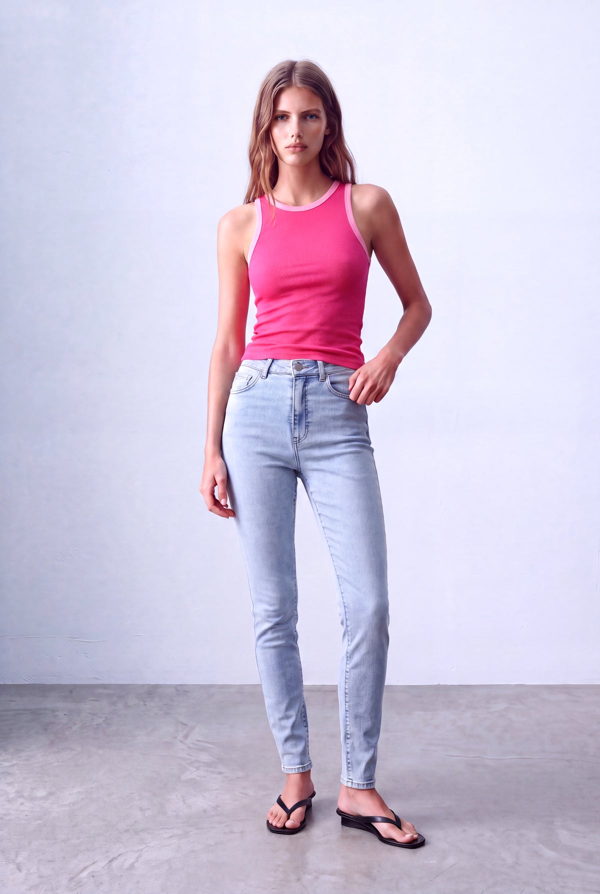 Fuşya Kadın Fuşya Pamuklu Kaşkorse Bisiklet Yaka Kolsuz Renkli Biye Detaylı Atlet SUMMER - Top - Westmark London EU(TR) Store Organik Pamuklu Sürdürülebilir Moda