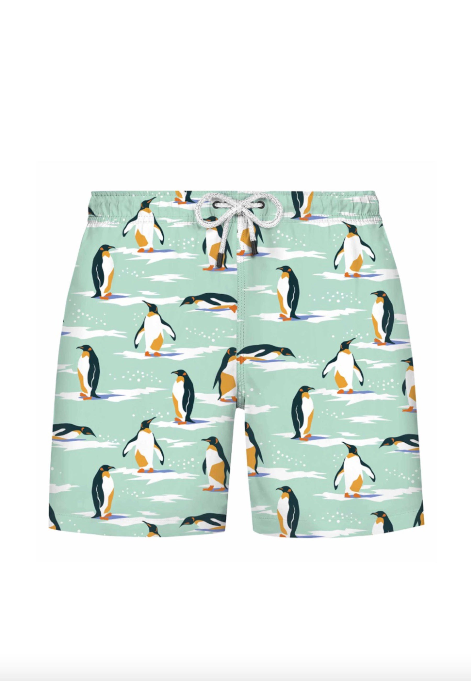 Mint Penguen Baskılı Regular Fit Erkek Çocuk Deniz Şortu WMKIDS - Swim Shorts - Westmark London EU(TR) Store Organik Pamuklu Sürdürülebilir Moda