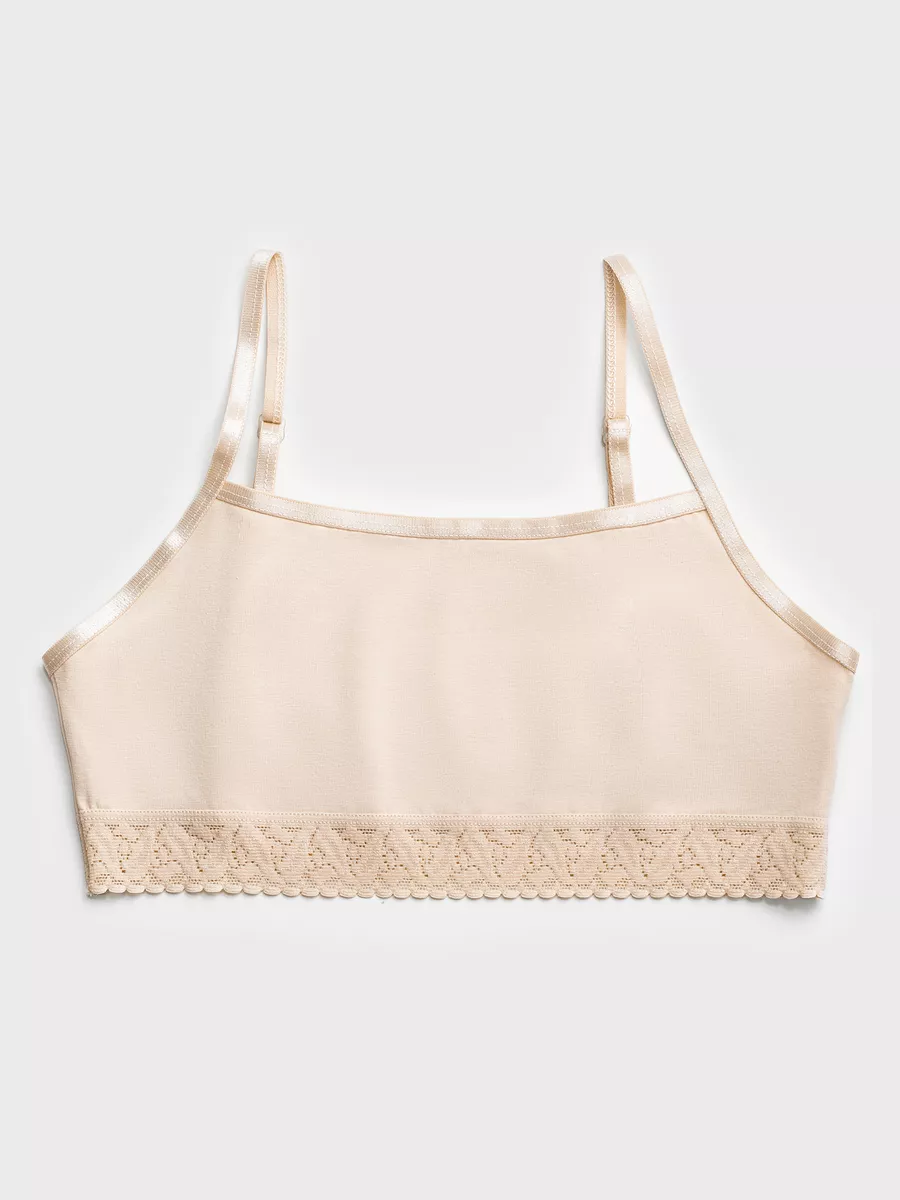 3'lü Ekru Pamuk / Elastan Kız Çocuk Alttan Dantelli Bustiyer Set LCALISA - Underwear - Westmark London EU(TR) Store Organik Pamuklu Sürdürülebilir Moda