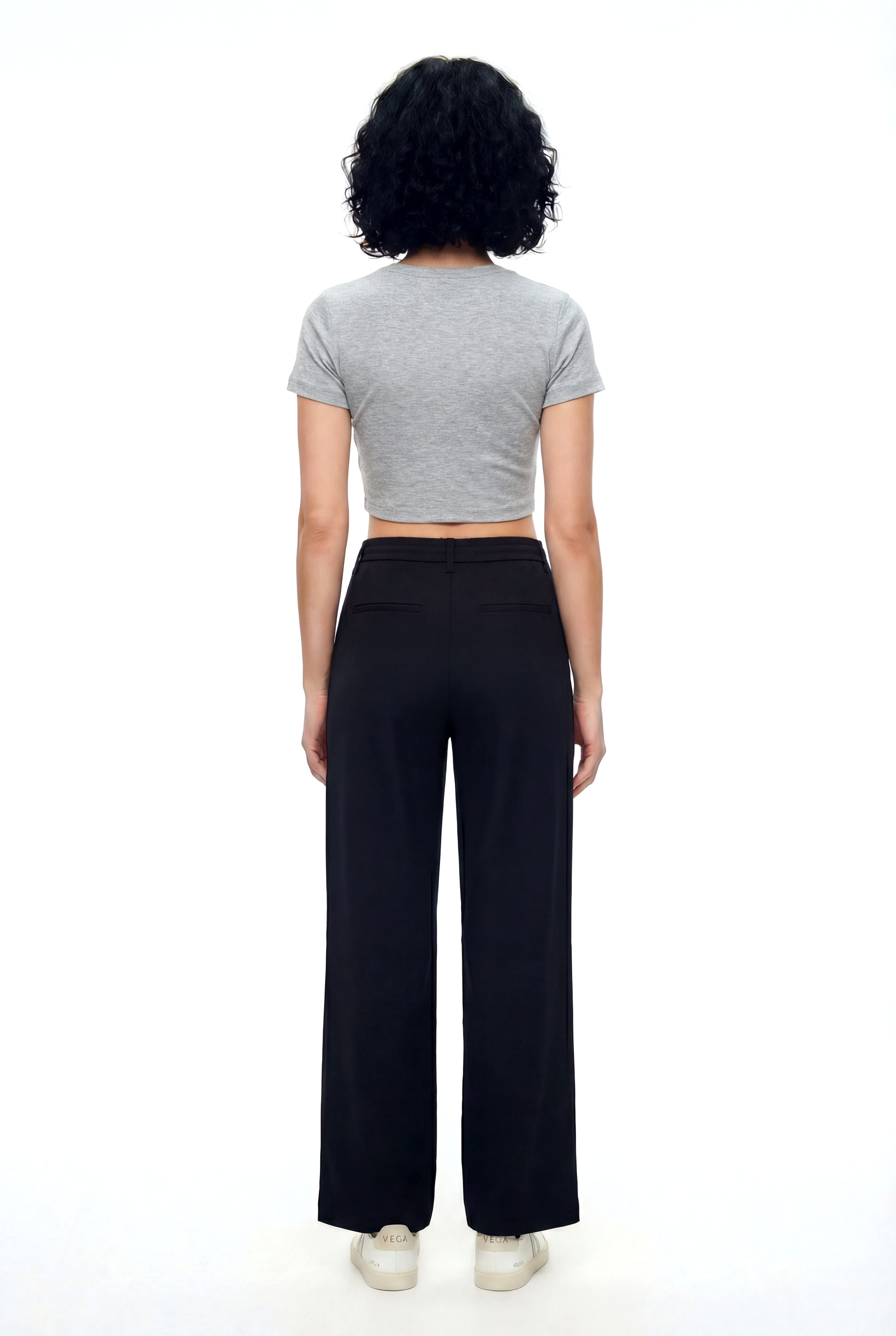 Gri Melanj Çizgili Bisiklet Yaka Kısa Kollu Kadın Crop T-Shirt SANDY S/S TOP - T-Shirt - Westmark London EU(TR) Store Organik Pamuklu Sürdürülebilir Moda