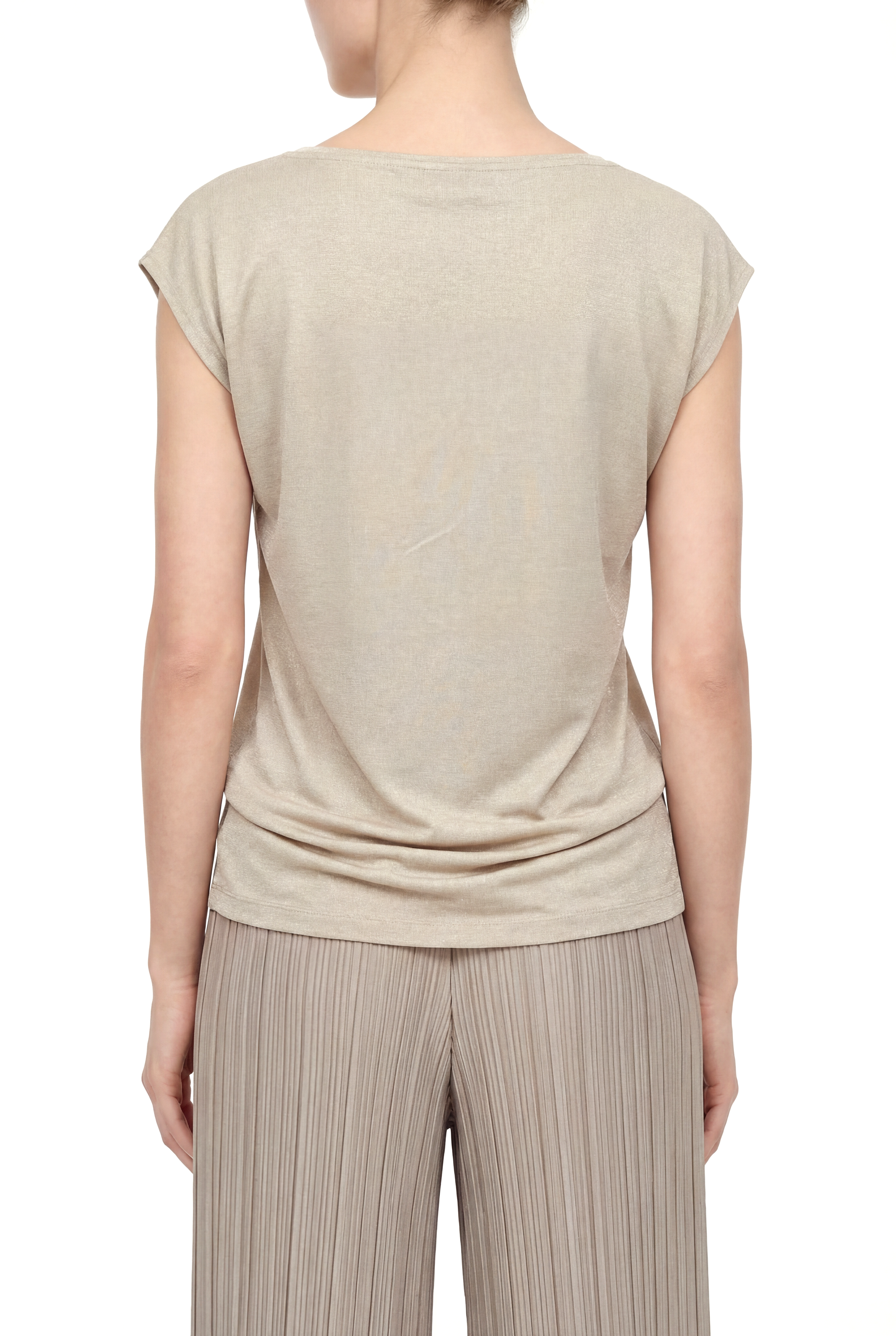 Gri Bisiklet Yaka Simli Kısa Kollu Kadın T-Shirt SKY GLITTER S/S TOP - T-Shirt - Westmark London EU(TR) Store Organik Pamuklu Sürdürülebilir Moda