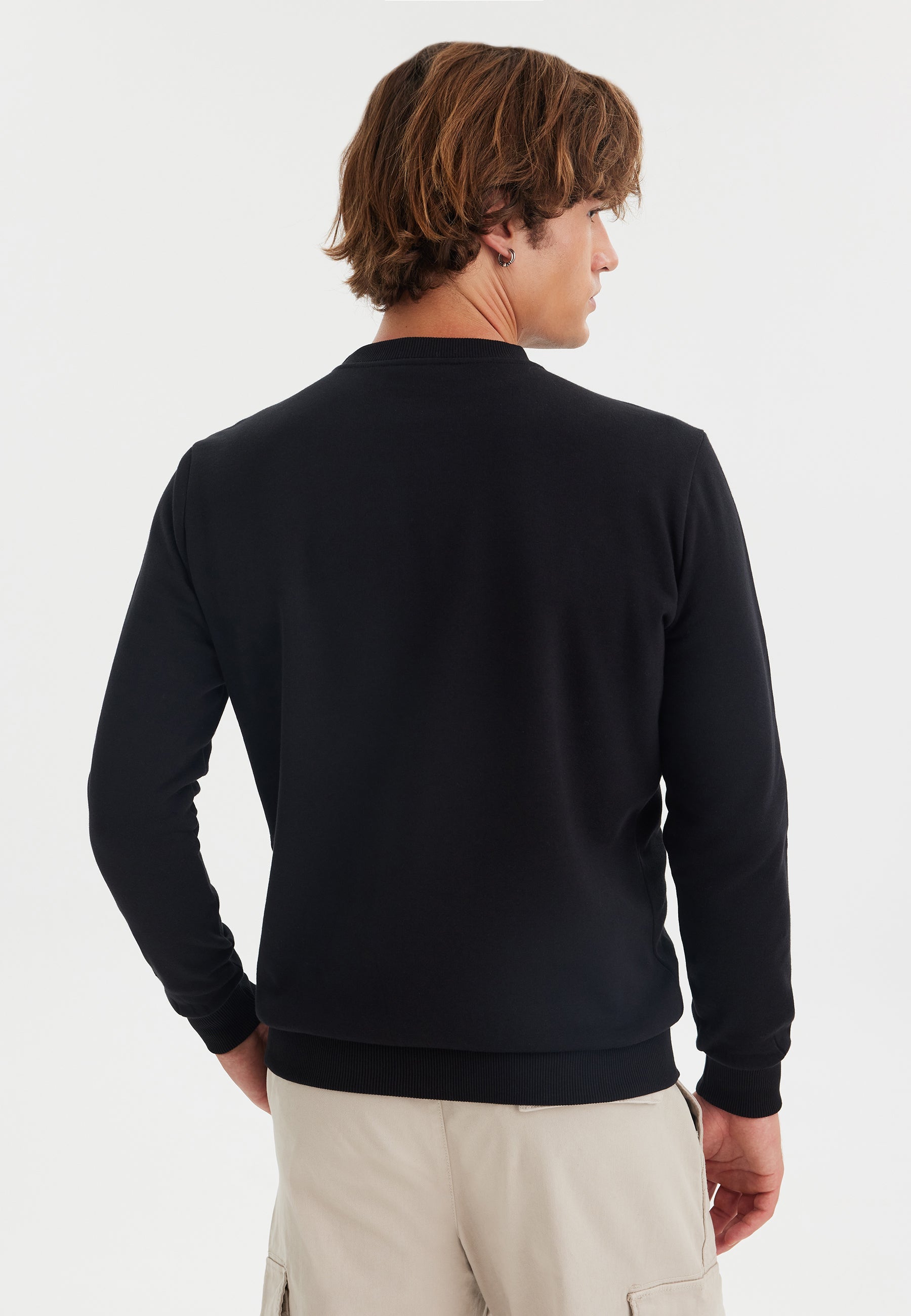 Siyah Baskılı Bisiklet Yaka Pamuklu Regular Fit Erkek Sweatshirt WMCARTOON BEAR - Sweatshirt - Westmark London EU(TR) Store Organik Pamuklu Sürdürülebilir Moda