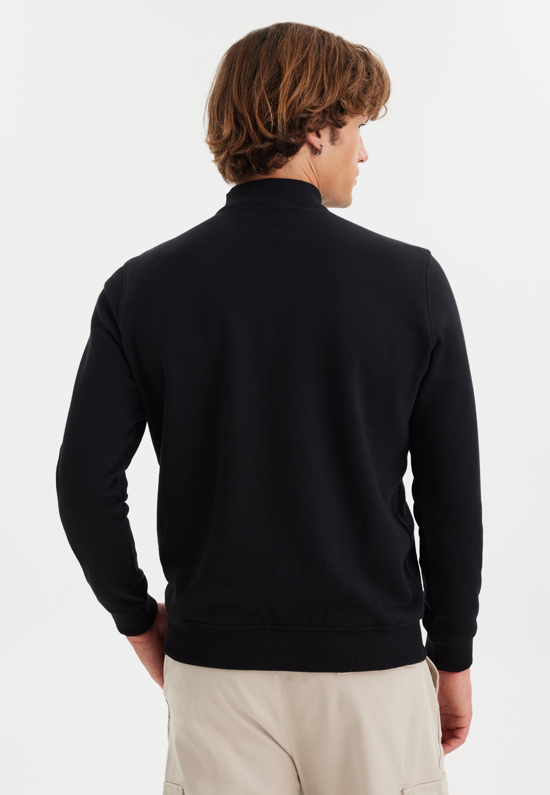 Siyah Yarım Fermuarlı Yaka Pamuklu Regular Fit Erkek Sweatshirt CORE - Sweatshirt - Westmark London EU(TR) Store Organik Pamuklu Sürdürülebilir Moda