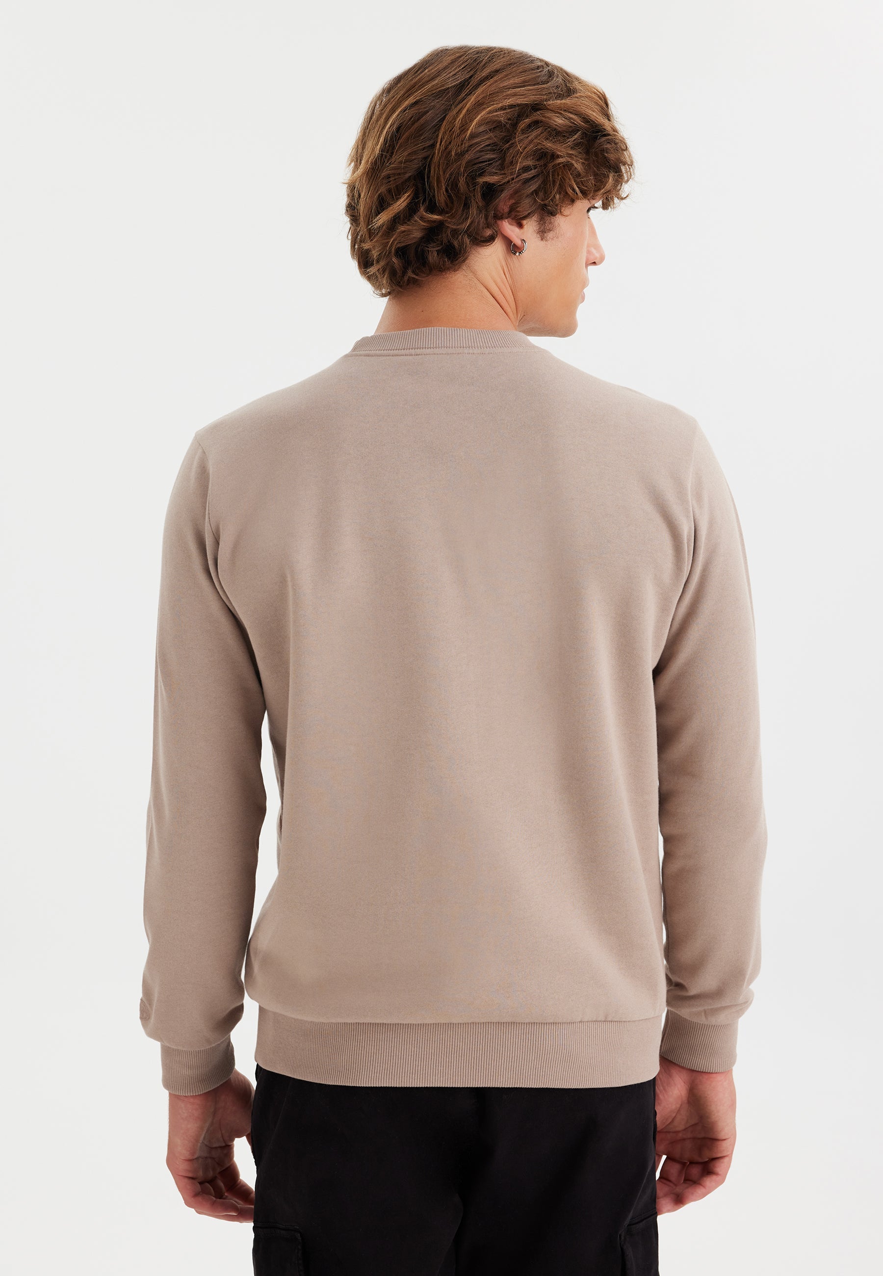 Gri Baskılı Bisiklet Yaka Pamuklu Regula Fit Erkek Sweatshirt WMDESTINATION ALPS - Sweatshirt - Westmark London EU(TR) Store Organik Pamuklu Sürdürülebilir Moda