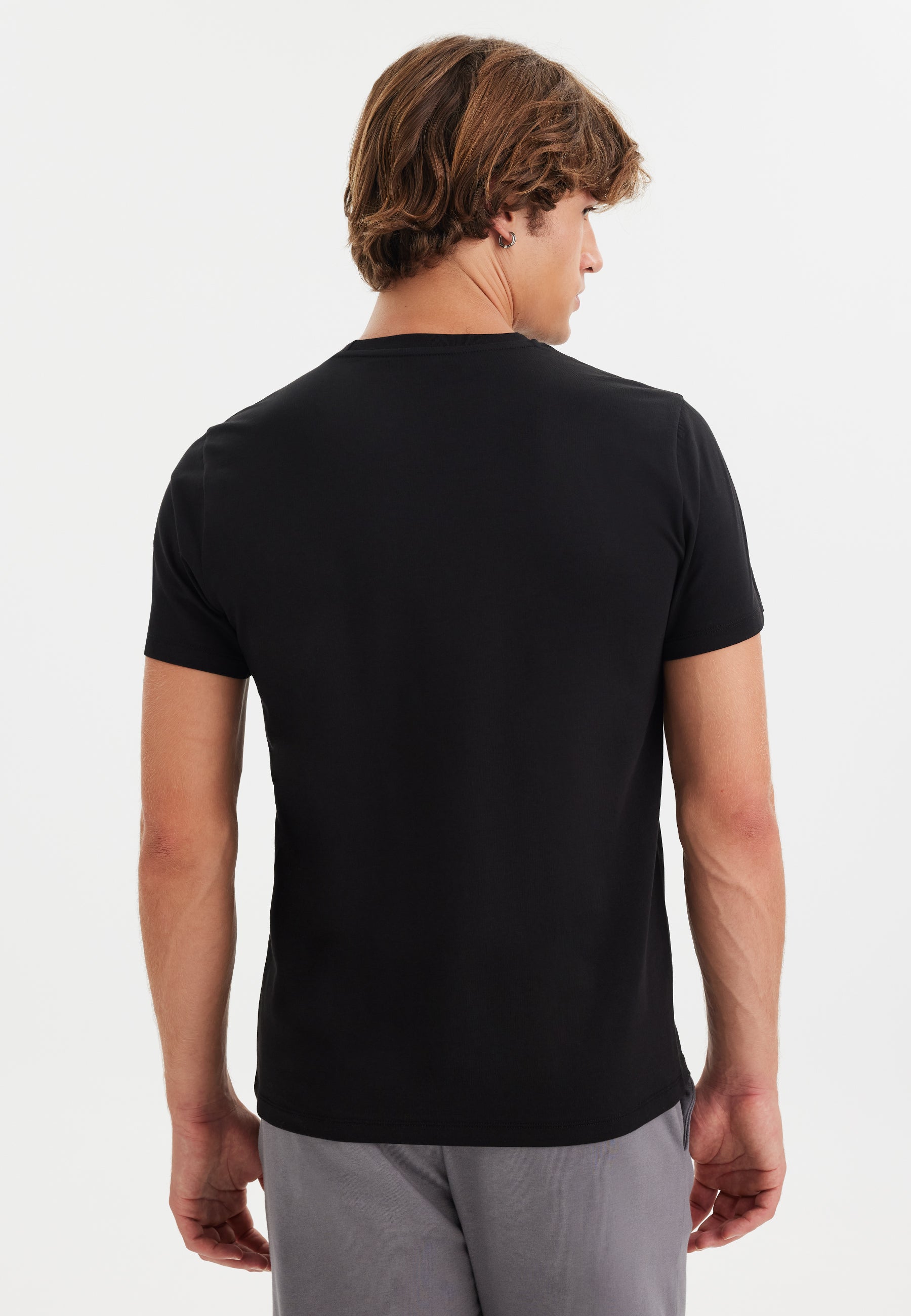 Siyah Baskılı Bisiklet Yaka Pamuklu Erkek T-Shirt WMEMBROIDERY SIMPLICITY - T-Shirt - Westmark London EU(TR) Store Organik Pamuklu Sürdürülebilir Moda
