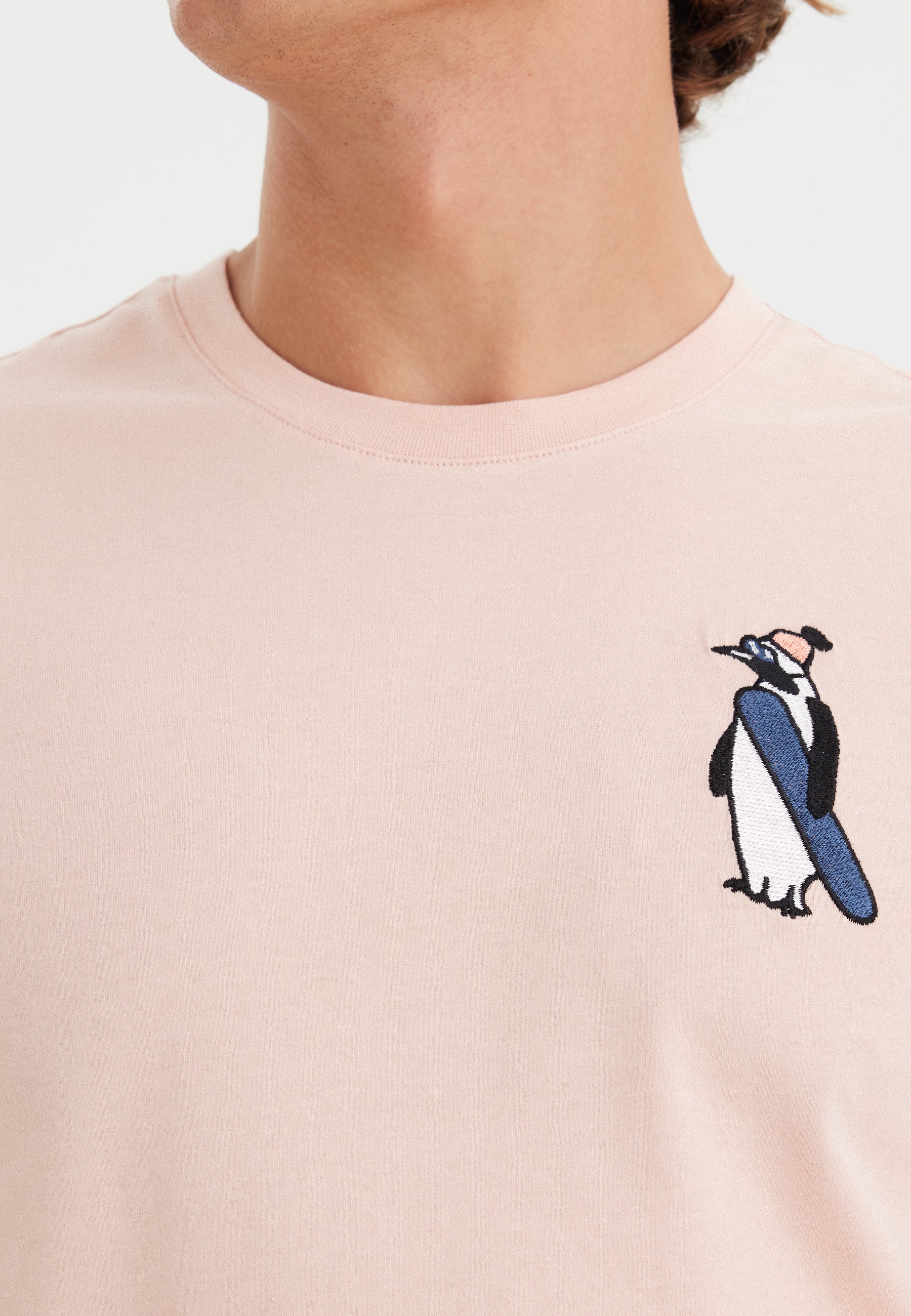 Lila Baskılı Bisiklet Yaka Pamuklu Erkek T-Shirt WMCARTOON PENGUIN - T-Shirt - Westmark London EU(TR) Store Organik Pamuklu Sürdürülebilir Moda