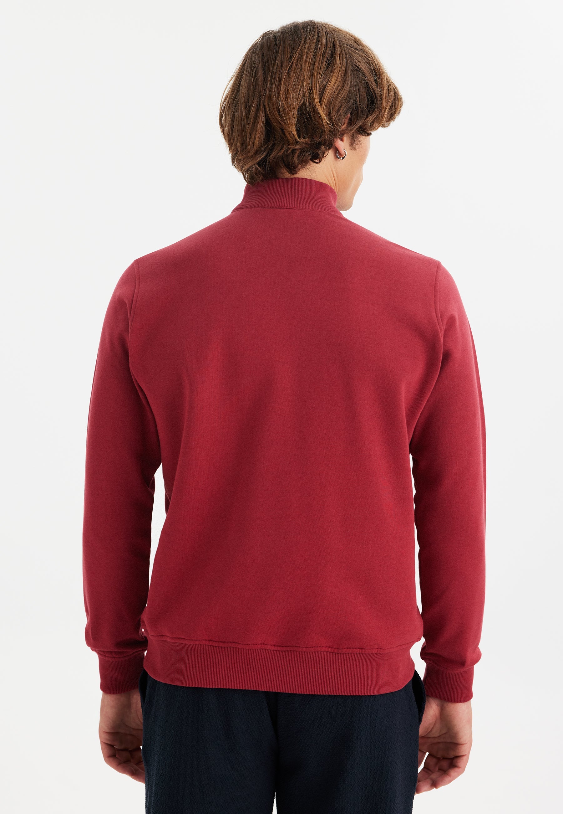 Kırmızı Yarım Fermuarlı Yaka Pamuklu Regular Fit Erkek Sweatshirt CORE - Sweatshirt - Westmark London EU(TR) Store Organik Pamuklu Sürdürülebilir Moda