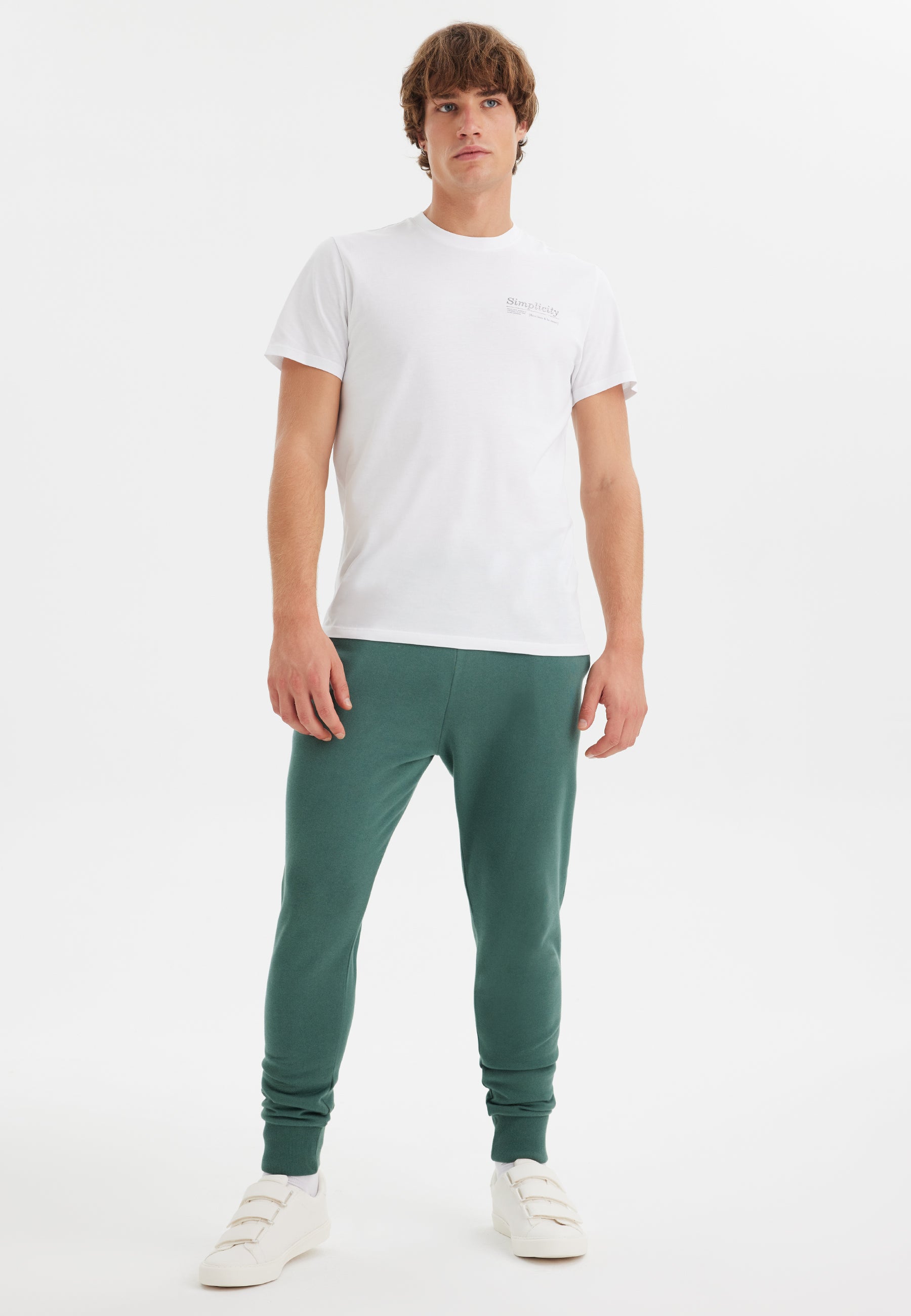 Beyaz Baskılı Bisiklet Yaka Pamuklu Erkek T-Shirt WMEMBROIDERY SIMPLICITY - T-Shirt - Westmark London EU(TR) Store Organik Pamuklu Sürdürülebilir Moda