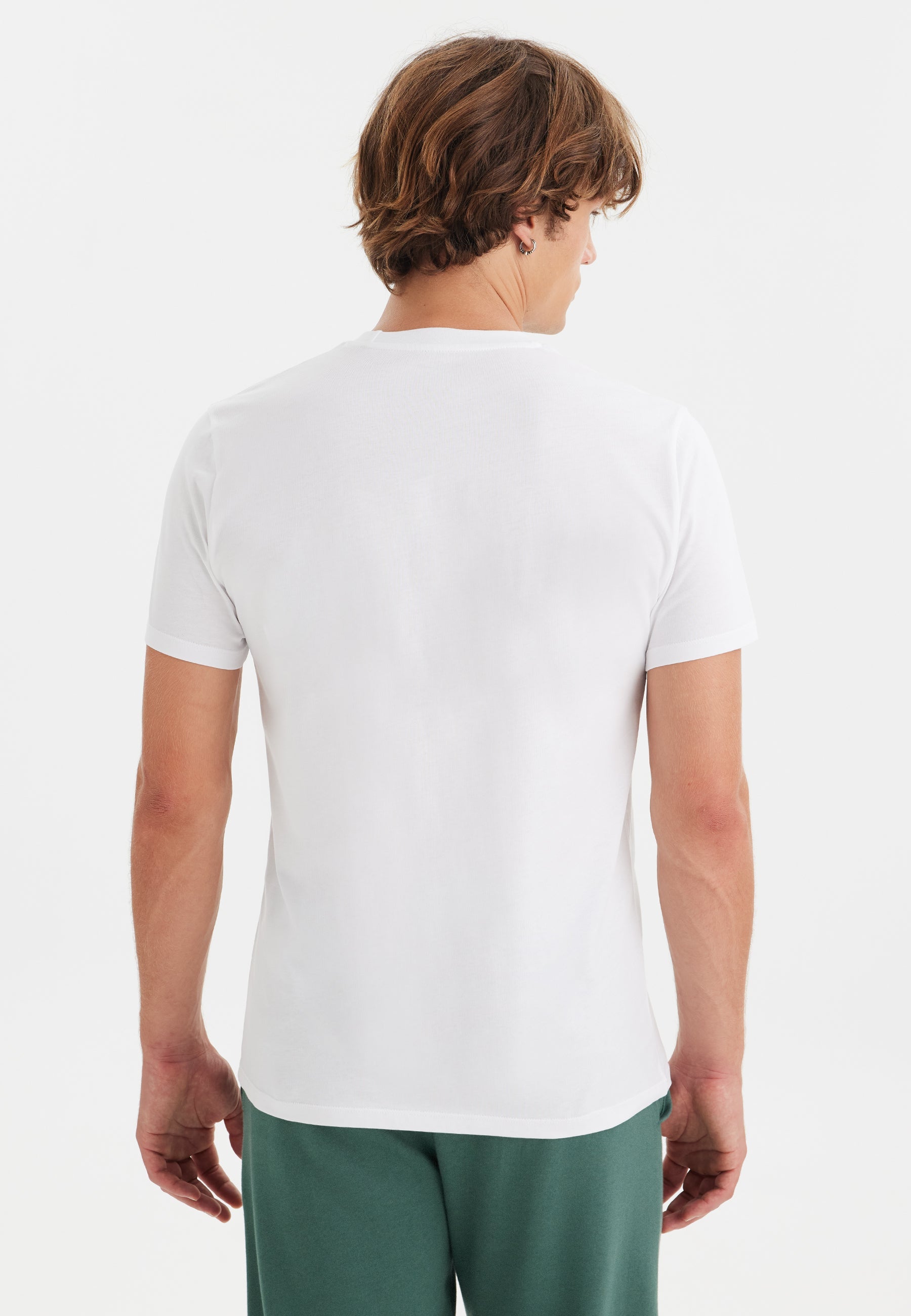 Beyaz Baskılı Bisiklet Yaka Pamuklu Erkek T-Shirt WMEMBROIDERY SIMPLICITY - T-Shirt - Westmark London EU(TR) Store Organik Pamuklu Sürdürülebilir Moda