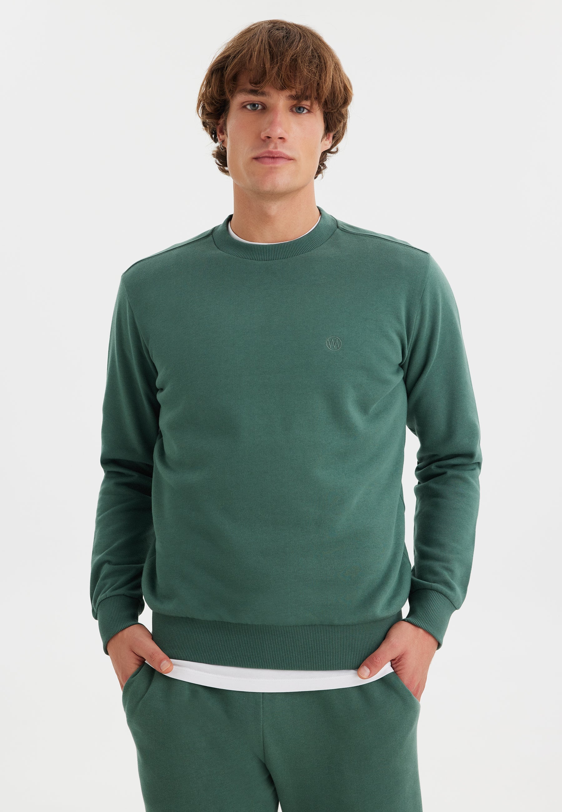 Yeşil Bisiklet Yaka Pamuklu Regular Fit Erkek Sweatshirt CORE - Sweatshirt - Westmark London EU(TR) Store Organik Pamuklu Sürdürülebilir Moda