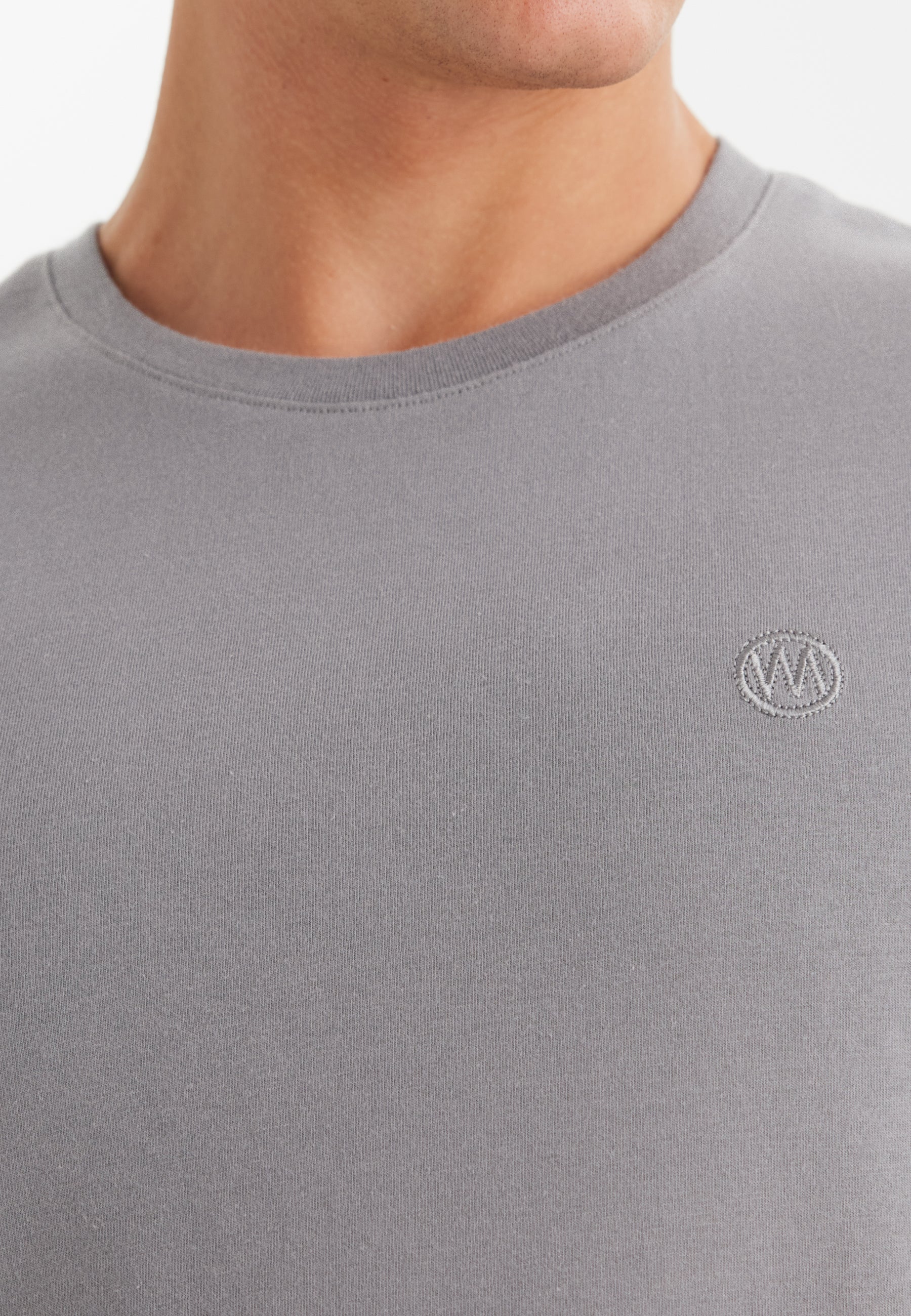 Gri Bisiklet Yaka Pamuklu Erkek T-Shirt VITAL - T-Shirt - Westmark London EU(TR) Store Organik Pamuklu Sürdürülebilir Moda