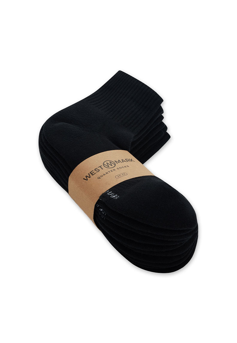 5’li Siyah Pamuk Karışımlı Erkek Çorap Seti QUARTER - Socks - Westmark London EU(TR) Store Organik Pamuklu Sürdürülebilir Moda