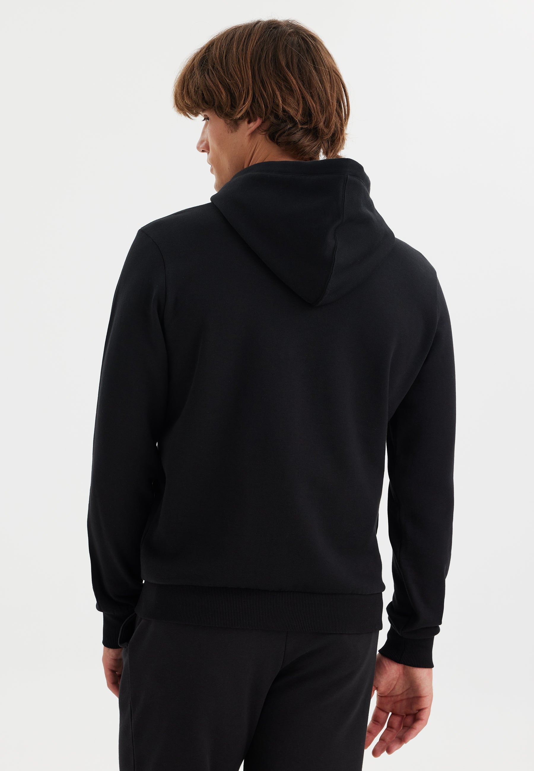 Siyah Baskılı Kapüşonlu Pamuklu Regular Fit Erkek Sweatshirt WMINK SKI - Sweatshirt - Westmark London EU(TR) Store Organik Pamuklu Sürdürülebilir Moda