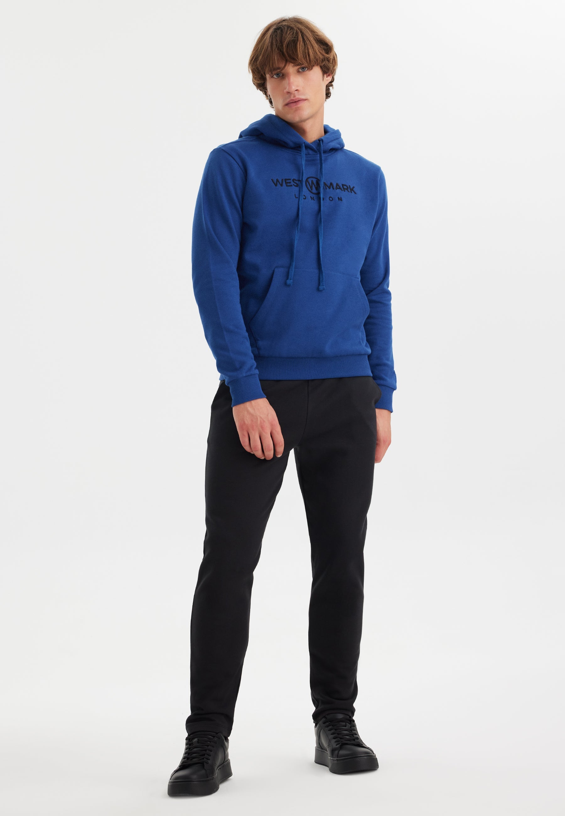 Mavi Baskılı Kapüşonlu Cepli Pamuklu Regular Fit Erkek Sweatshirt SIGNATURE - Sweatshirt - Westmark London EU(TR) Store Organik Pamuklu Sürdürülebilir Moda