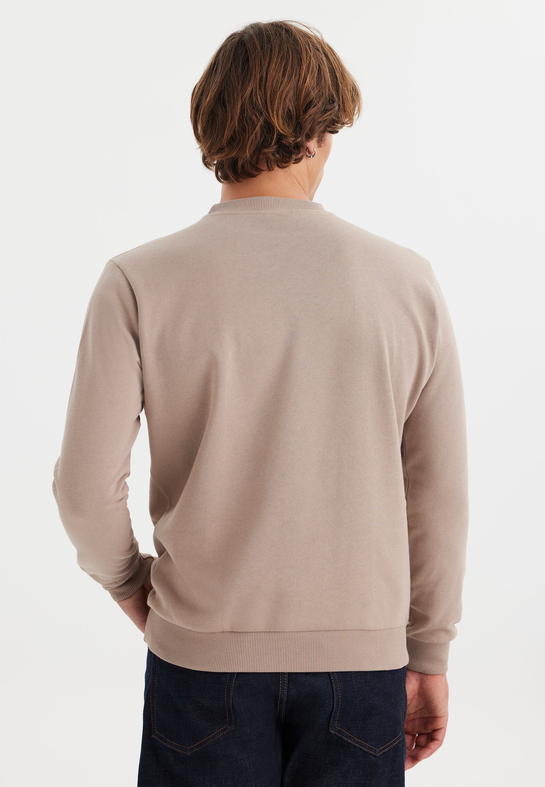 Gri Baskılı Bisiklet Yaka Pamuklu Regular Fit Erkek Sweatshirt WMLONDON RIVER - Sweatshirt - Westmark London EU(TR) Store Organik Pamuklu Sürdürülebilir Moda