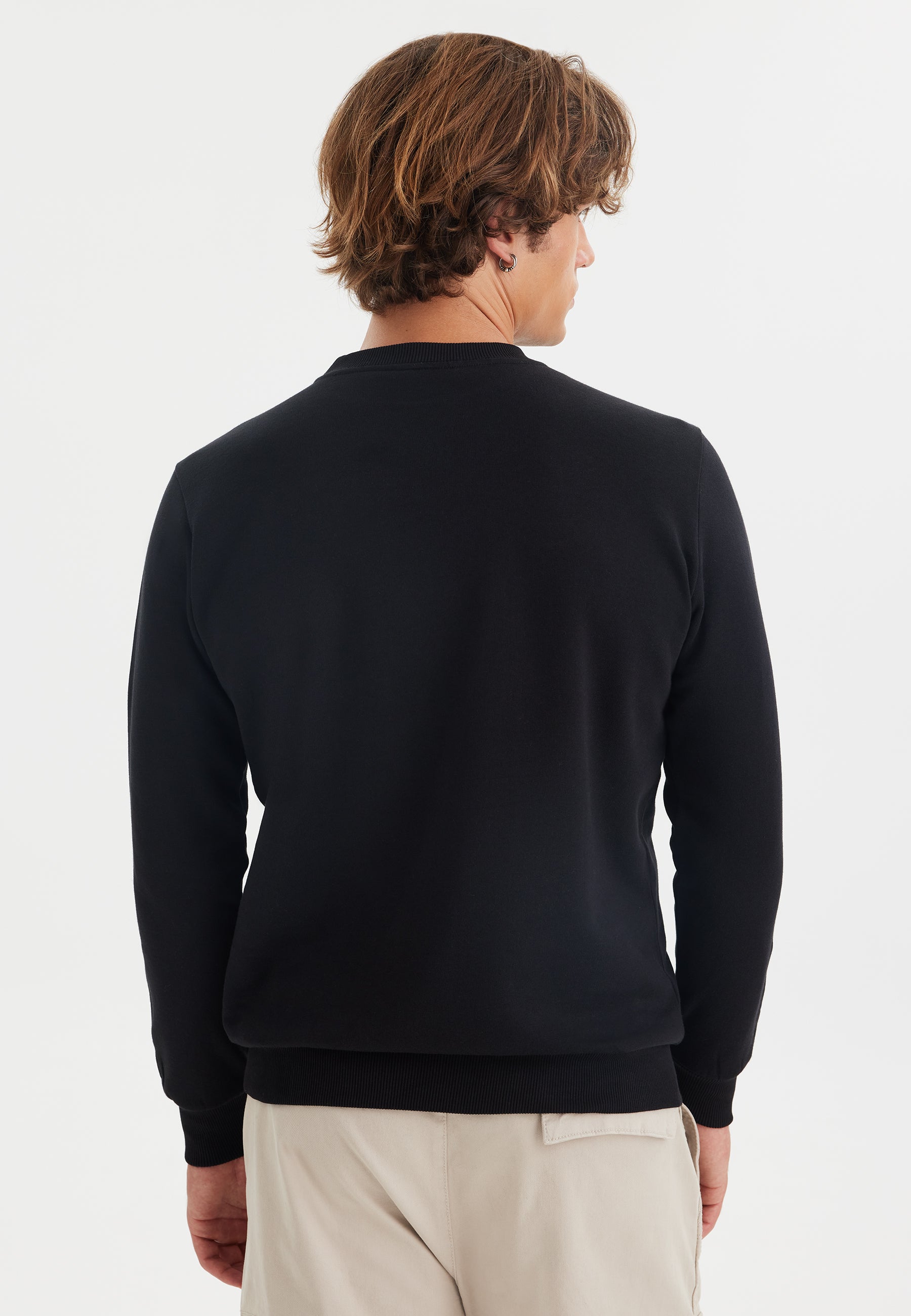 Siyah Baskılı Bisiklet Yaka Pamuklu Regular Fit Erkek Sweatshirt WMDESTINATION STMORITZ - Sweatshirt - Westmark London EU(TR) Store Organik Pamuklu Sürdürülebilir Moda