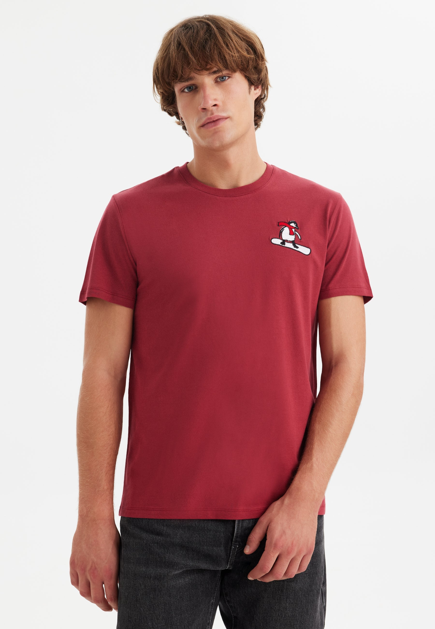 Kırmızı Baskılı Bisiklet Yaka Pamuklu Erkek T-Shirt WMCARTOON BOARD - T-Shirt - Westmark London EU(TR) Store Organik Pamuklu Sürdürülebilir Moda