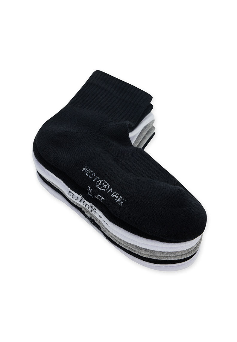 5’li Siyah Beyaz Gri Pamuk Karışımlı Erkek Çorap Seti QUARTER - Socks - Westmark London EU(TR) Store Organik Pamuklu Sürdürülebilir Moda