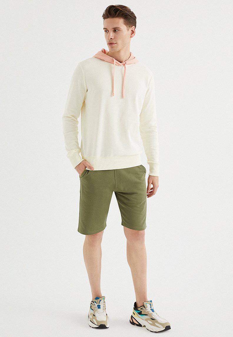 CORE COLOUR BLOCKED HOODIE in Vanilla Ice - Sweatshirt - Westmark London EU(TR) Store Organik Pamuklu Sürdürülebilir Moda