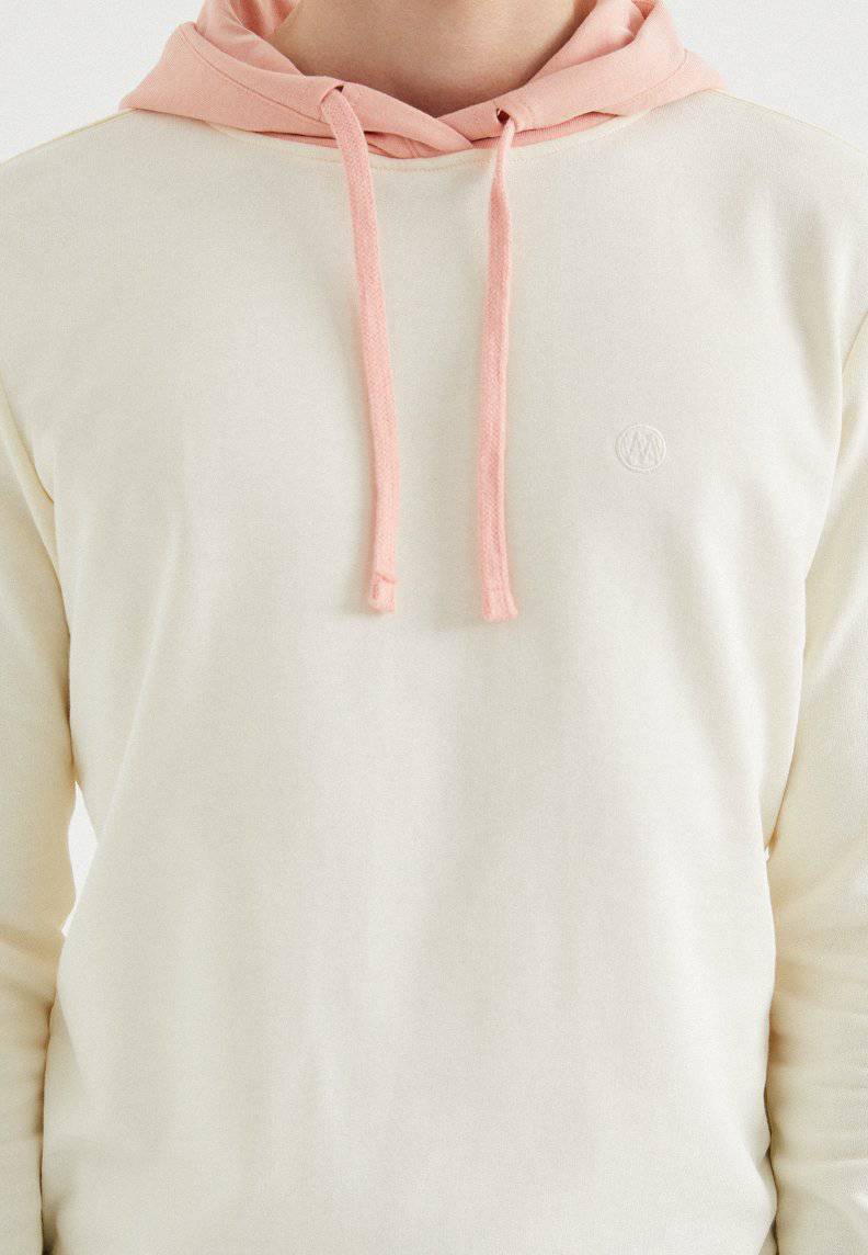 CORE COLOUR BLOCKED HOODIE in Vanilla Ice - Sweatshirt - Westmark London EU(TR) Store Organik Pamuklu Sürdürülebilir Moda
