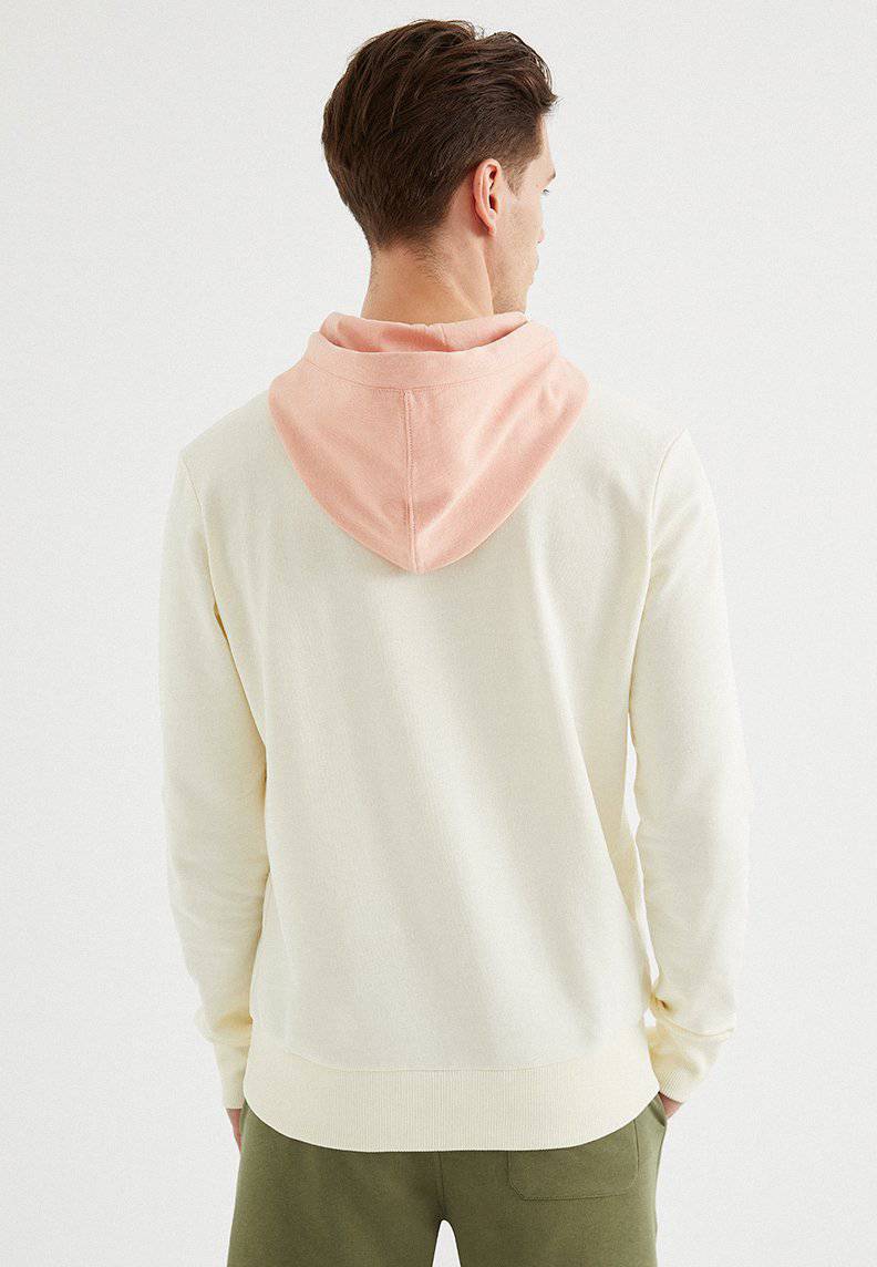 CORE COLOUR BLOCKED HOODIE in Vanilla Ice - Sweatshirt - Westmark London EU(TR) Store Organik Pamuklu Sürdürülebilir Moda
