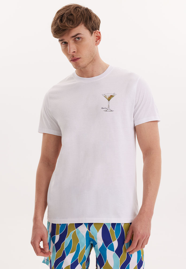 WMCOCKTAIL MARTINI TEE in White - T-Shirt - Westmark London EU(TR) Store Organik Pamuklu Sürdürülebilir Moda