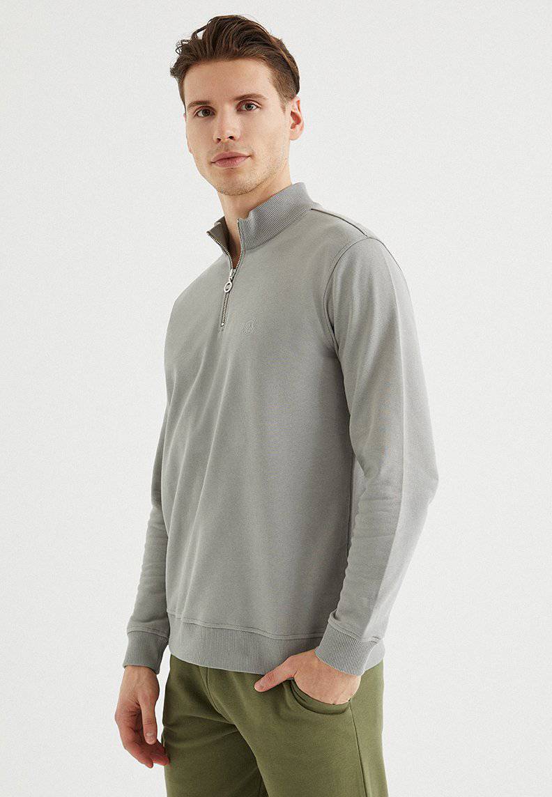 CORE HALF ZIP SWEAT in Griffin - Sweatshirt - Westmark London EU(TR) Store Organik Pamuklu Sürdürülebilir Moda