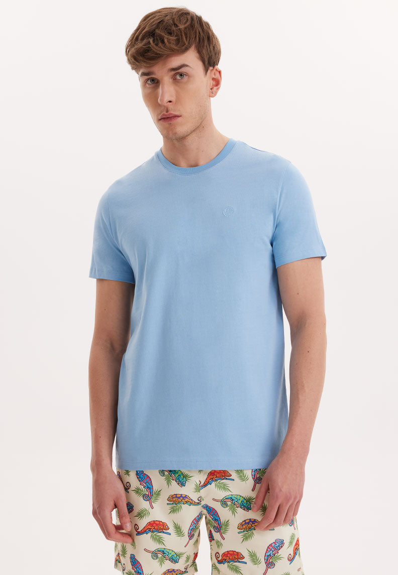 VITAL O-NECK TEE in Blissful Blue - T-Shirt - Westmark London EU(TR) Store Organik Pamuklu Sürdürülebilir Moda