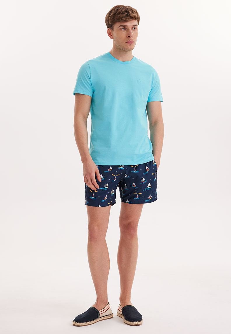 VITAL O-NECK TEE in Blue Curacao - T-Shirt - Westmark London EU(TR) Store Organik Pamuklu Sürdürülebilir Moda
