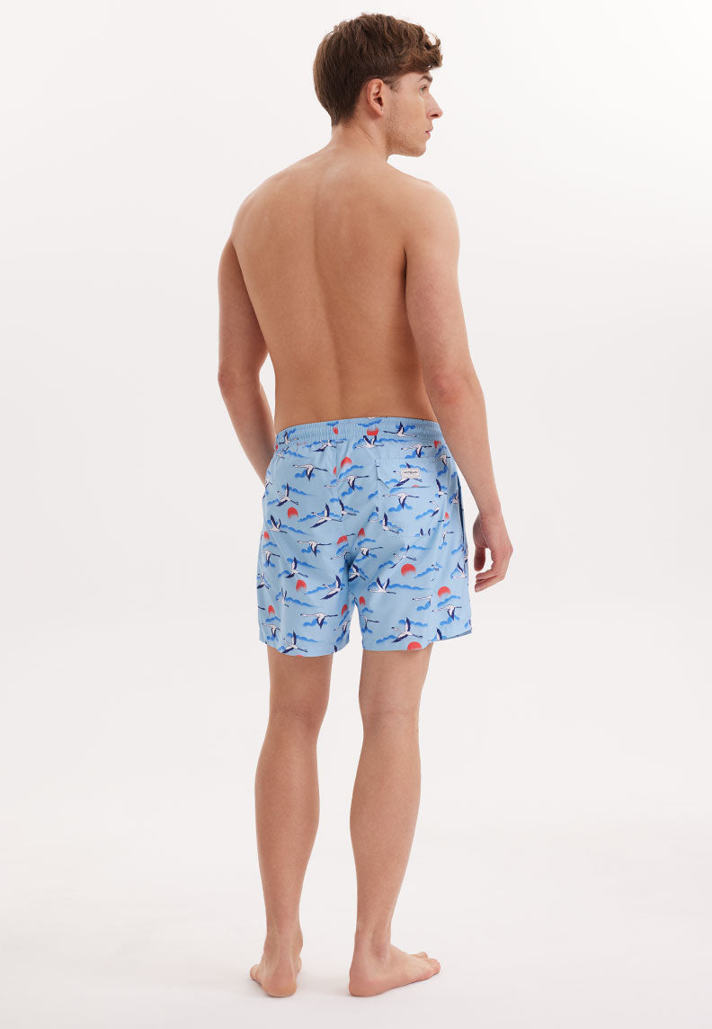 STORK SWIM SHORTS in Blue AOP - Swim Shorts - Westmark London EU(TR) Store Organik Pamuklu Sürdürülebilir Moda