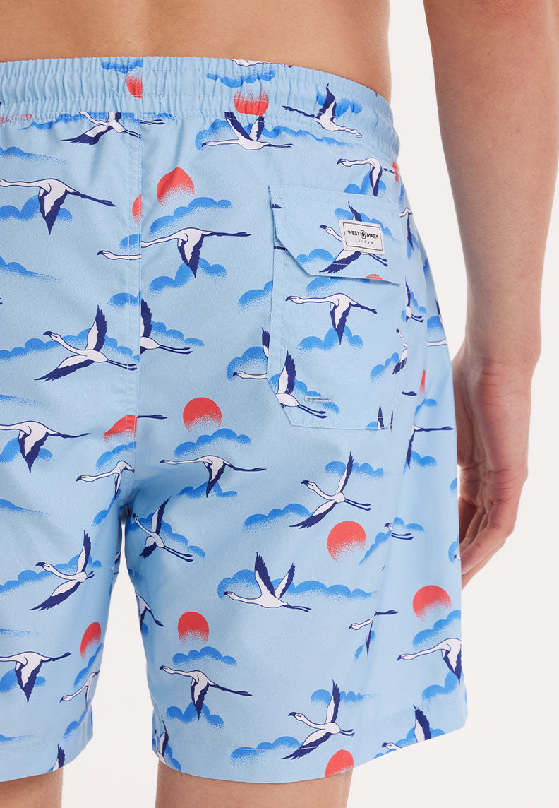 STORK SWIM SHORTS in Blue AOP - Swim Shorts - Westmark London EU(TR) Store Organik Pamuklu Sürdürülebilir Moda