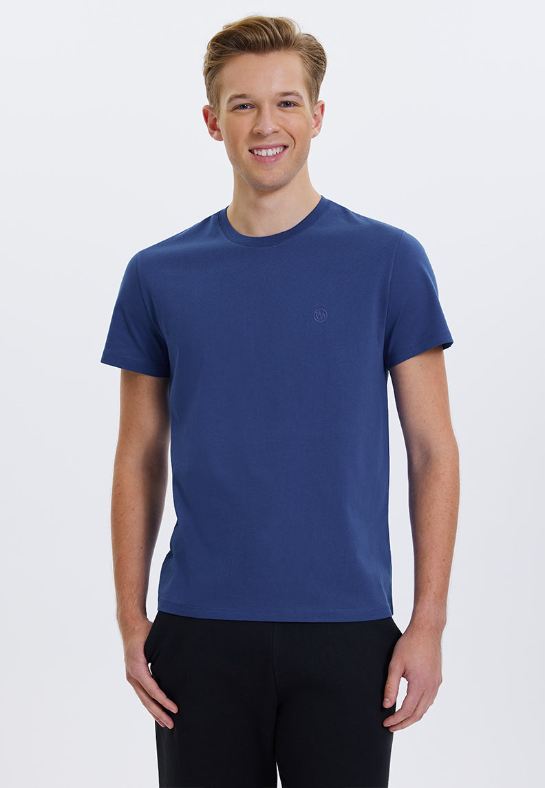 VITAL O-NECK TEE in Blue Quartz - T-Shirt – Westmark London EU(TR) Store Organik Pamuklu Sürdürülebilir Moda