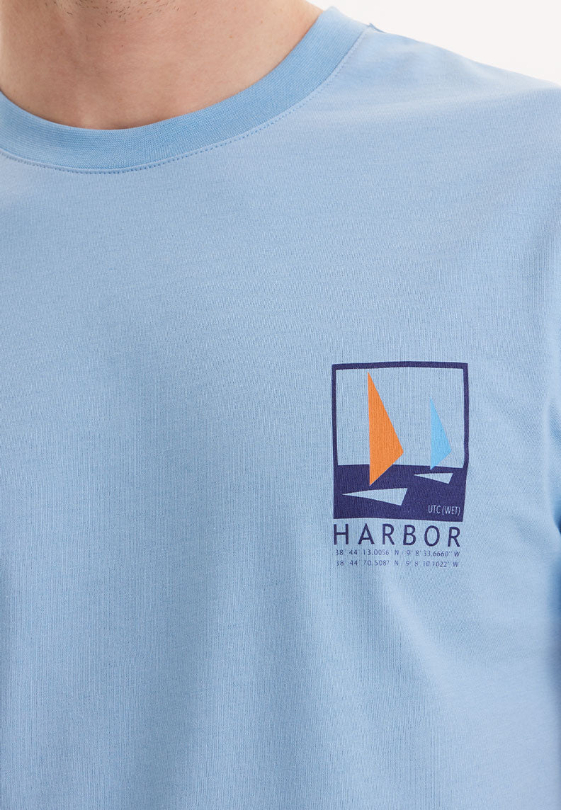WMSAIL HARBOR TEE in Blissful Blue - T-Shirt - Westmark London EU(TR) Store Organik Pamuklu Sürdürülebilir Moda