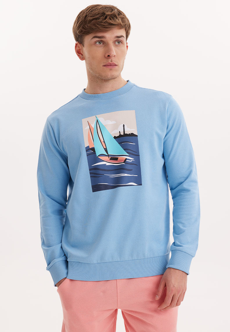 WMVIEW SAIL SWEAT in Blissful Blue - Sweatshirt - Westmark London EU(TR) Store Organik Pamuklu Sürdürülebilir Moda