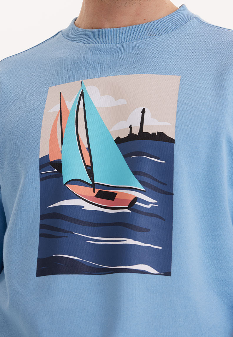 WMVIEW SAIL SWEAT in Blissful Blue - Sweatshirt - Westmark London EU(TR) Store Organik Pamuklu Sürdürülebilir Moda