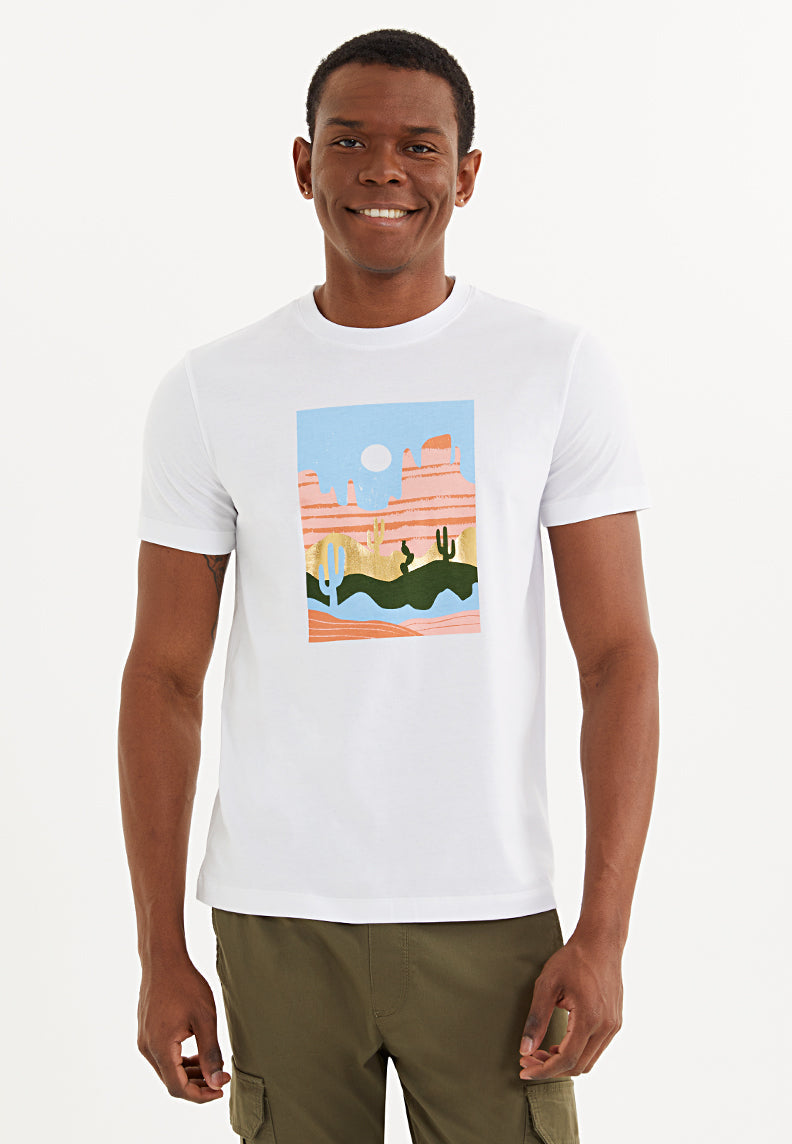 DESERT ILLUSTRATION TEE - T-Shirt - Westmark London EU(TR) Store Organik Pamuklu Sürdürülebilir Moda