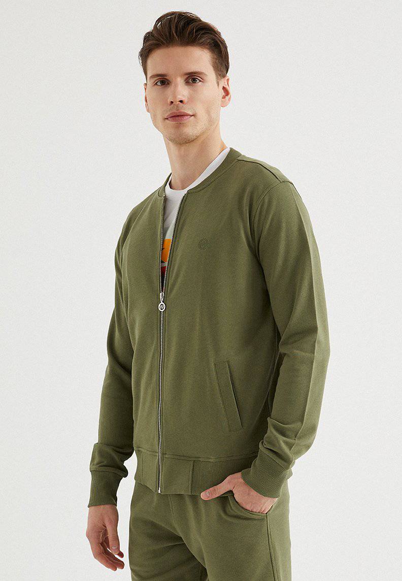 CORE BOMBER JACKET in Capulet Olive - Sweatshirt - Westmark London EU(TR) Store Organik Pamuklu Sürdürülebilir Moda