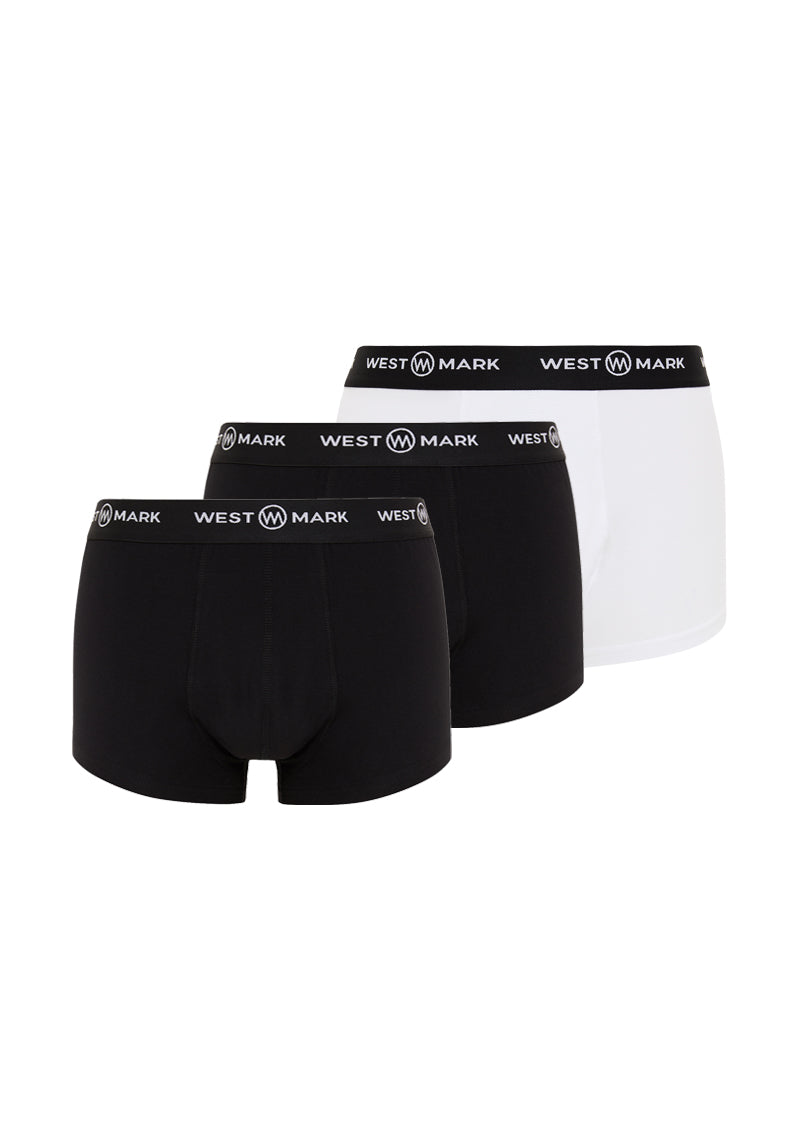 SOLID BLACK WHITE TRUNK 3-PACK - Underwear - Westmark London EU(TR) Store Organik Pamuklu Sürdürülebilir Moda