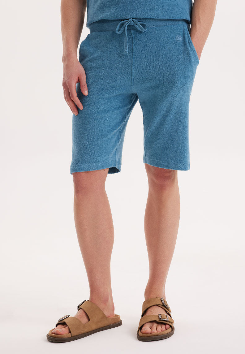 BREEZE TOWELLING SHORTS in Aegean Blue - Shorts - Westmark London EU(TR) Store Organik Pamuklu Sürdürülebilir Moda