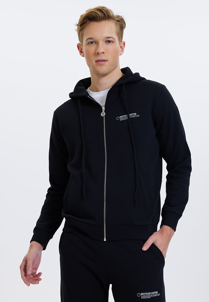 WMRECYCLED ZIP HOODIE in Black- Sweatshirt - Westmark London EU(TR) Store Organik Pamuklu Sürdürülebilir Moda