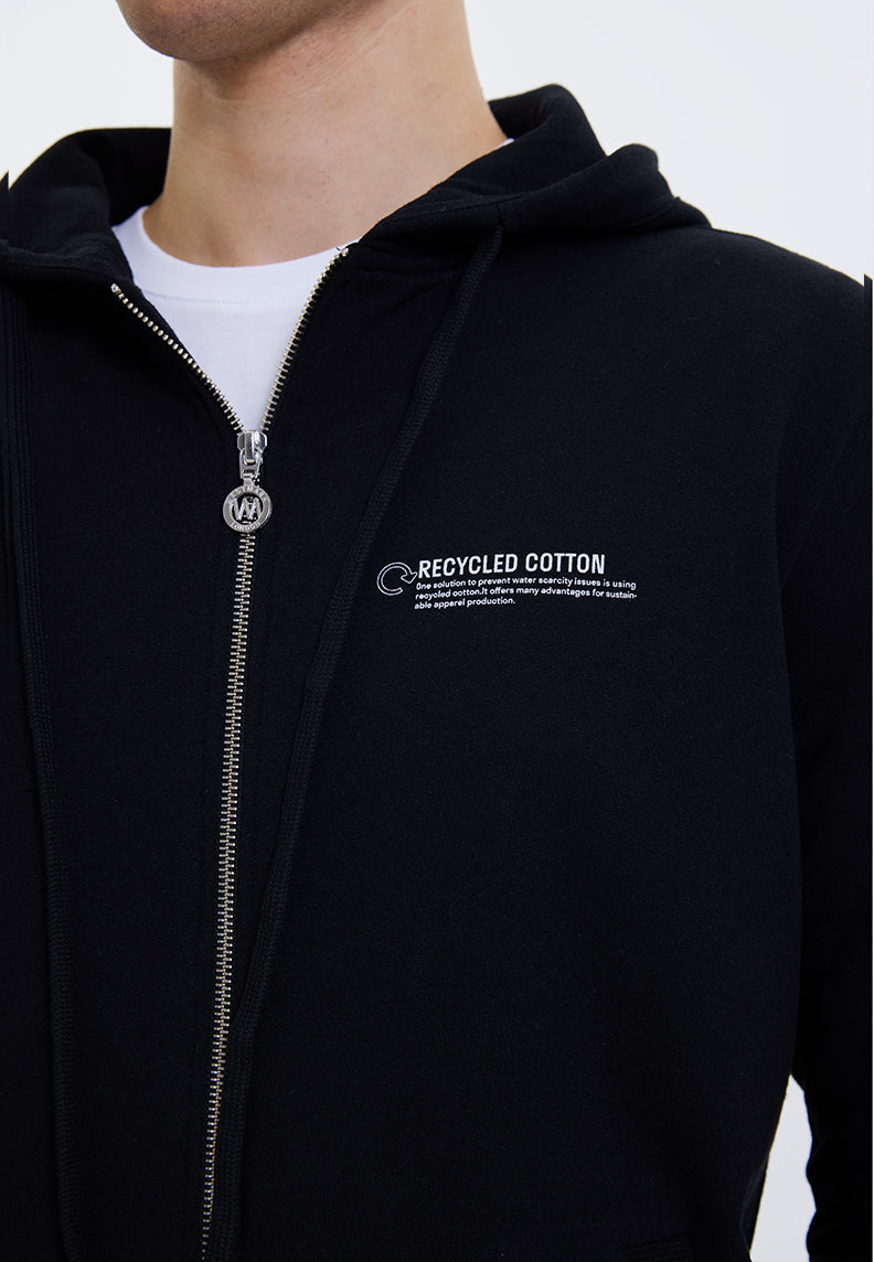 WMRECYCLED ZIP HOODIE in Black- Sweatshirt - Westmark London EU(TR) Store Organik Pamuklu Sürdürülebilir Moda
