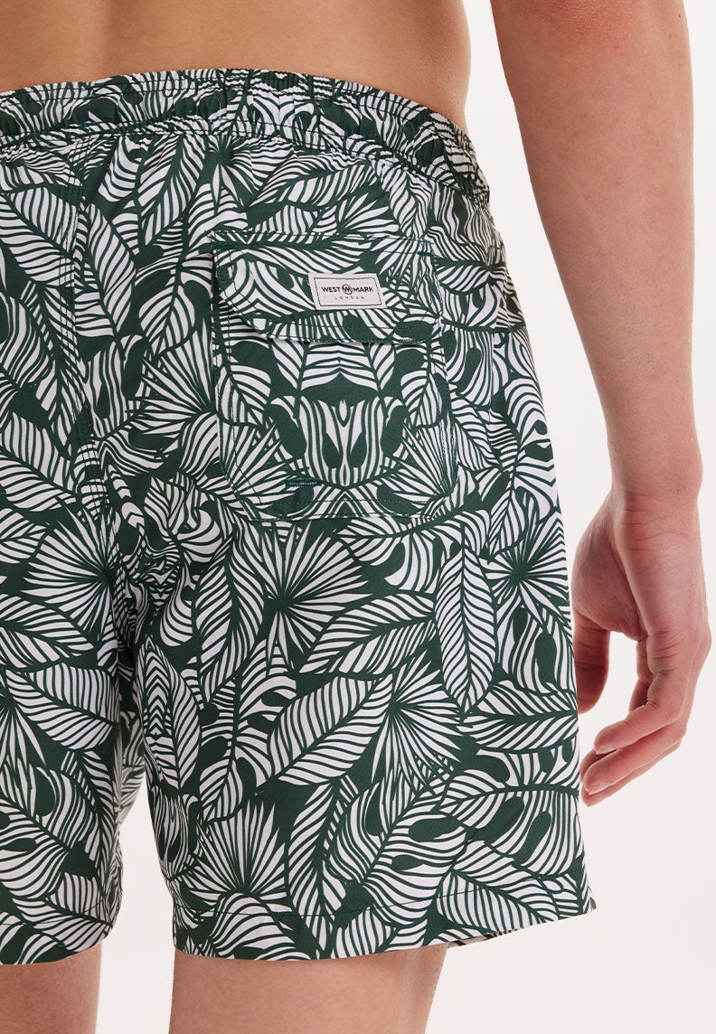 WMBOTANIC LEAF SWIM SHORTS in Green AOP - Swim Shorts - Westmark London EU(TR) Store Organik Pamuklu Sürdürülebilir Moda