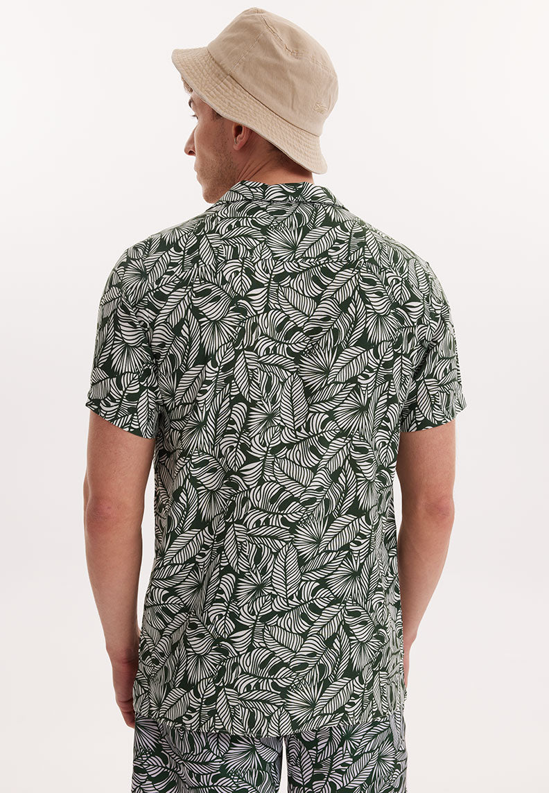 WMHAWAII BOTANIC S/S SHIRT in Green AOP - Shirt - Westmark London EU(TR) Store Organik Pamuklu Sürdürülebilir Moda